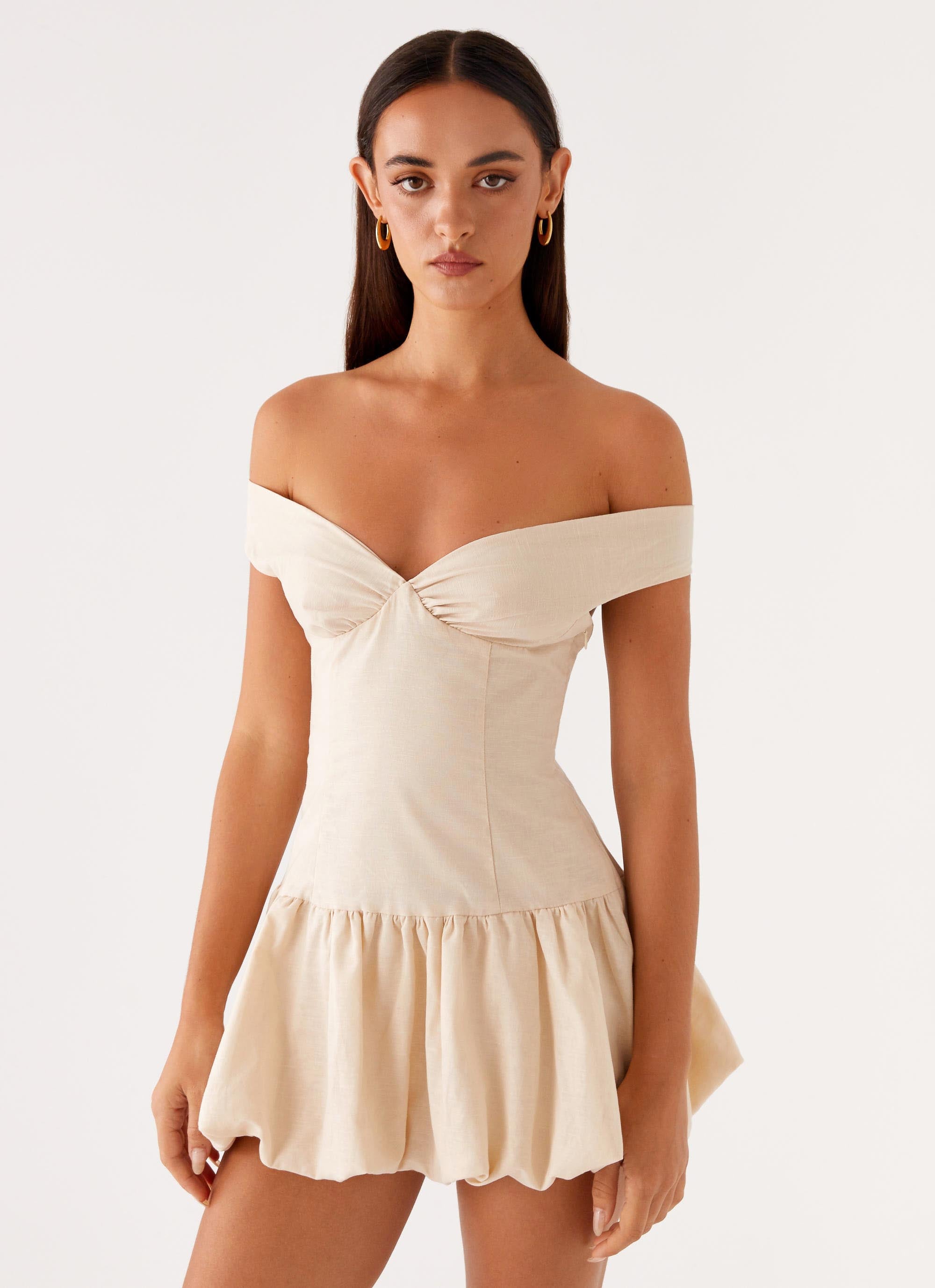 Endless Romance Off Shoulder Mini Dress - Butter Butter / US 4 Endless Romance Off Shoulder Mini Dress - Butter Butter / US 4