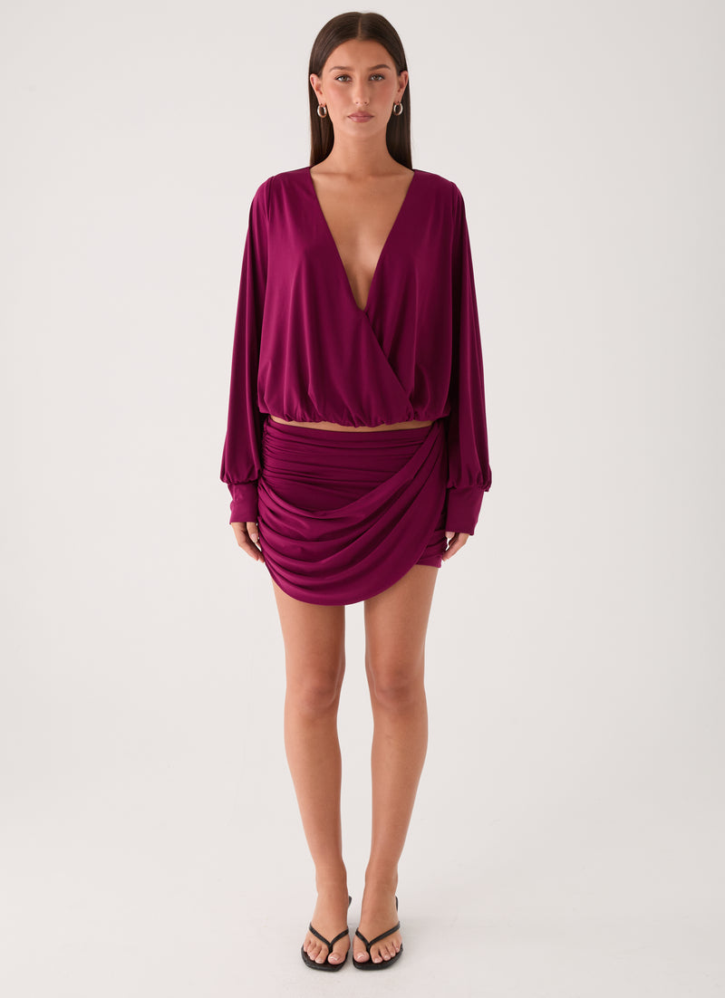 Ettah Long Sleeve Top - Plum
