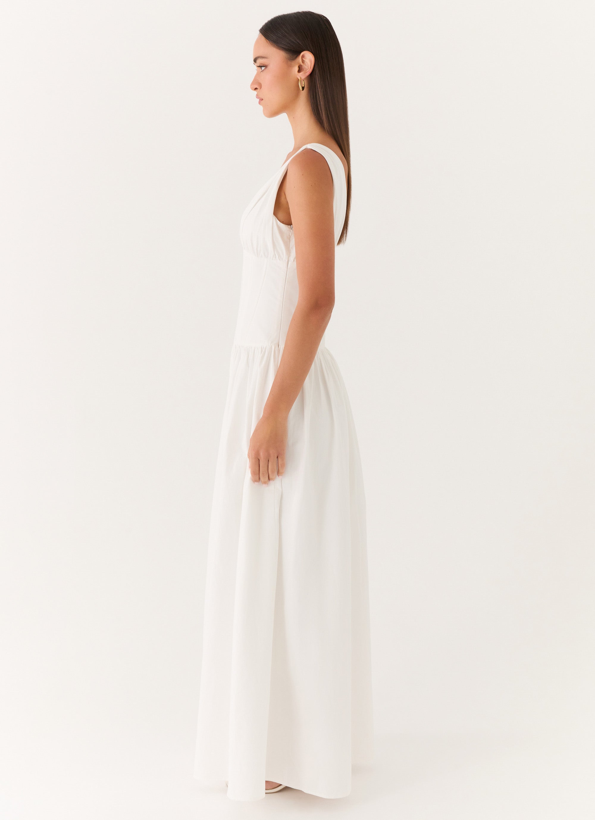 evan maxi knit dress in winter white LPA Evan Maxi Knit Skirt in Winter White