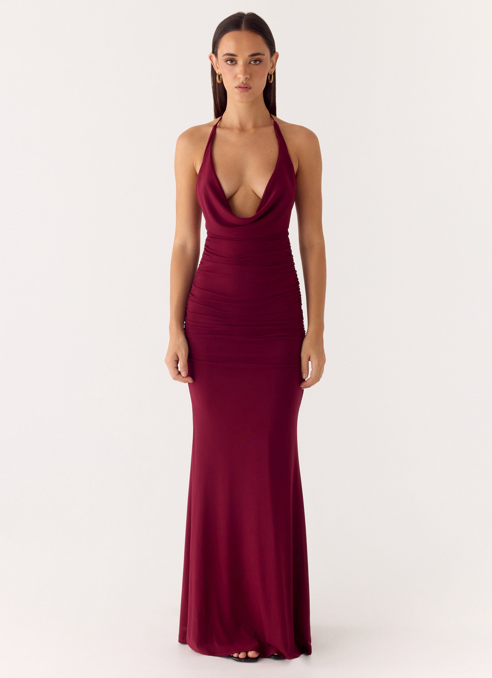 Eyes Closed Maxi Dress - Dark Cherry Dark Cherry / US 8 Eyes Closed Maxi Dress - Dark Cherry Dark Cherry / US 8