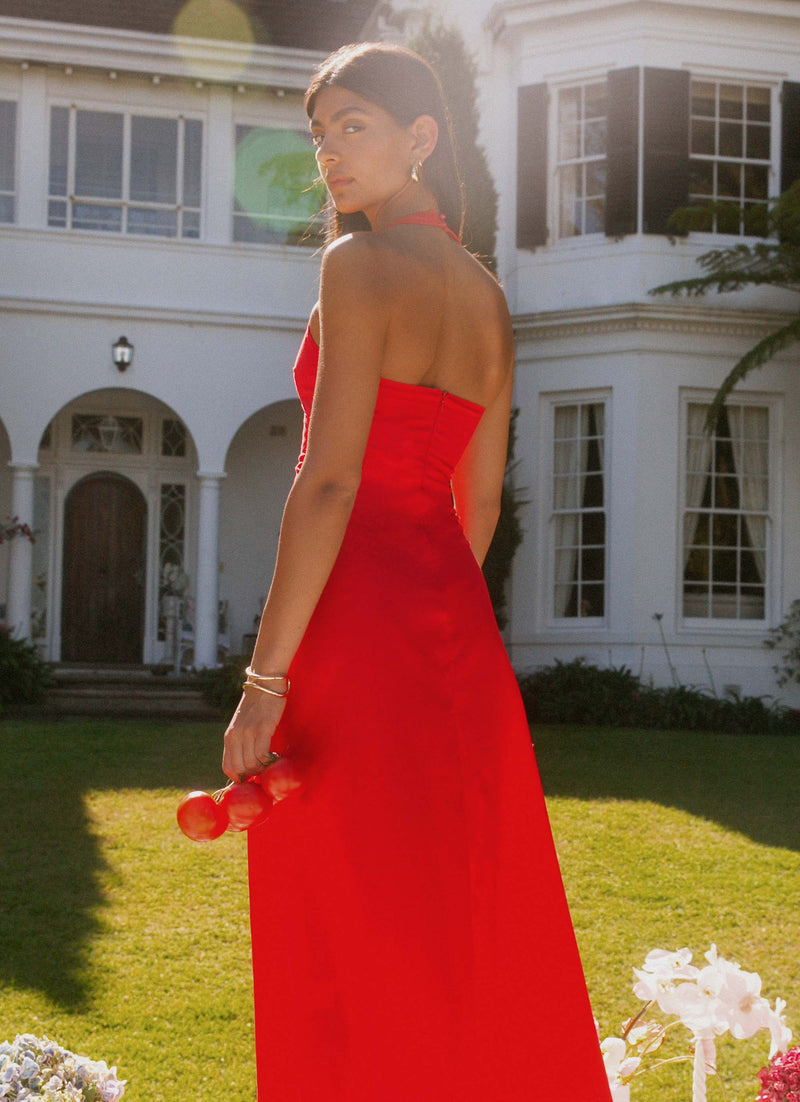 Falling for You Midi Dress - Red