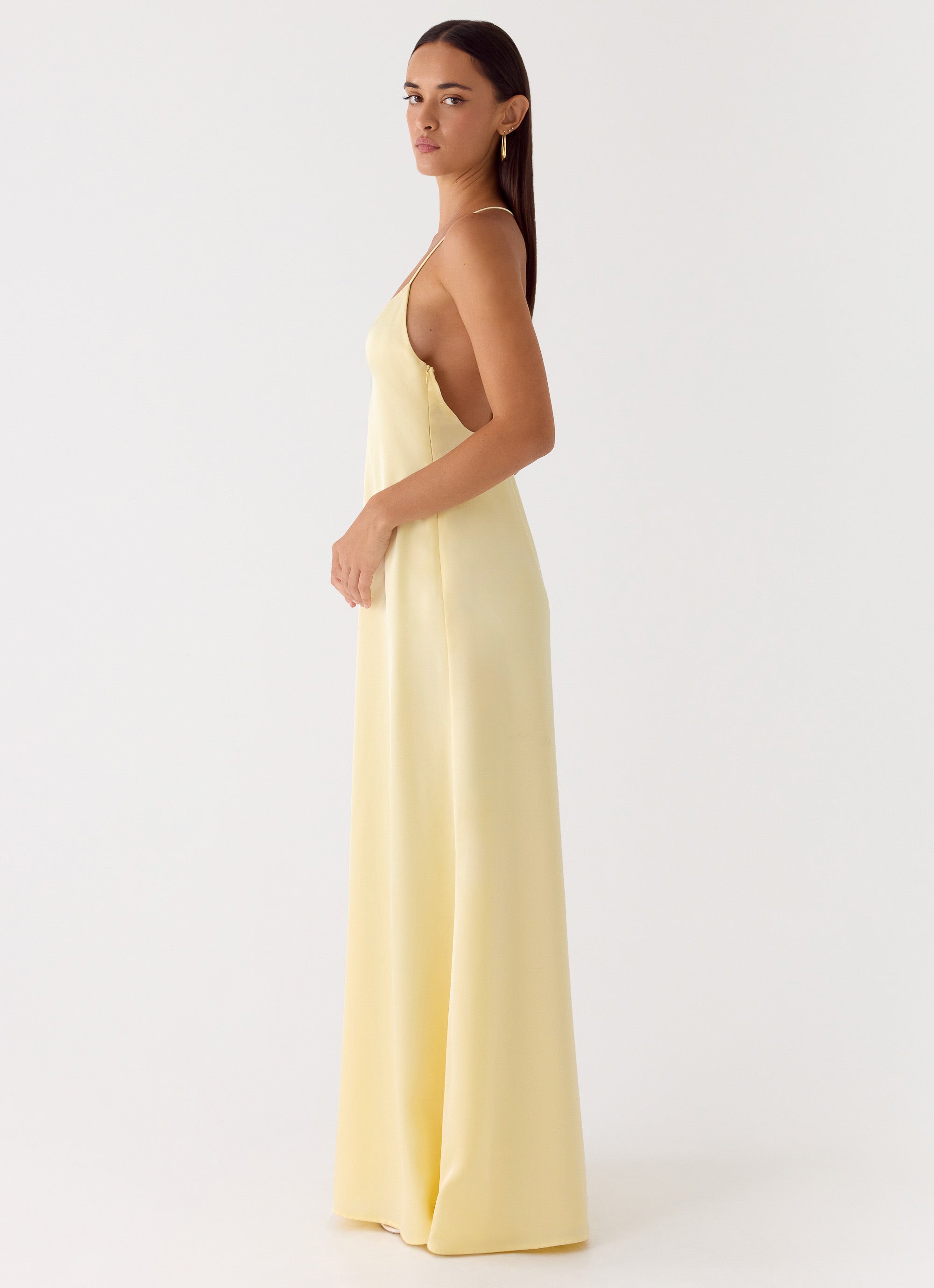 yellow a line maxi dress ZAPAKA Women Yellow A-Line Maxi Dress Off the Shoulder Ruched Wedding Guest Dress with Pockets, Yellow / US24W