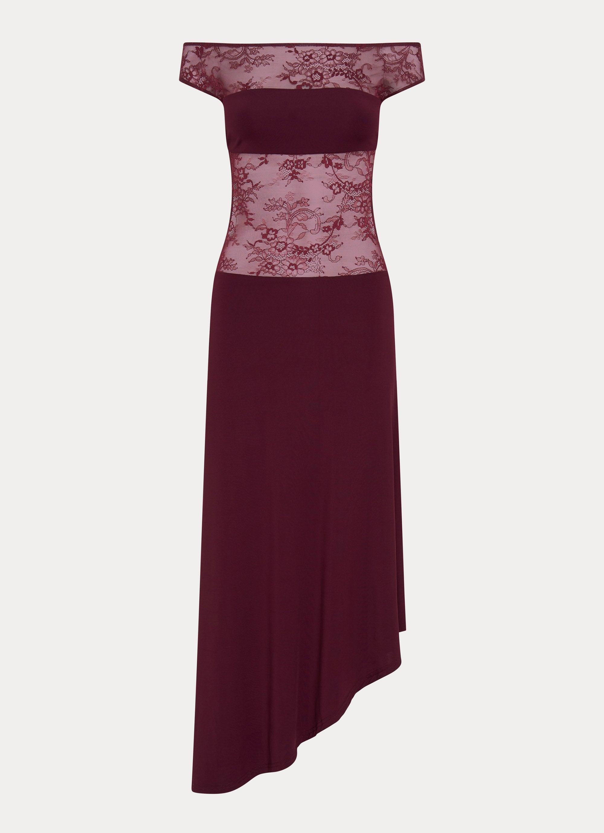 Francoise Lace Midi Dress - Burgundy Peppermayo US Francoise Lace Midi Dress - Burgundy Peppermayo US