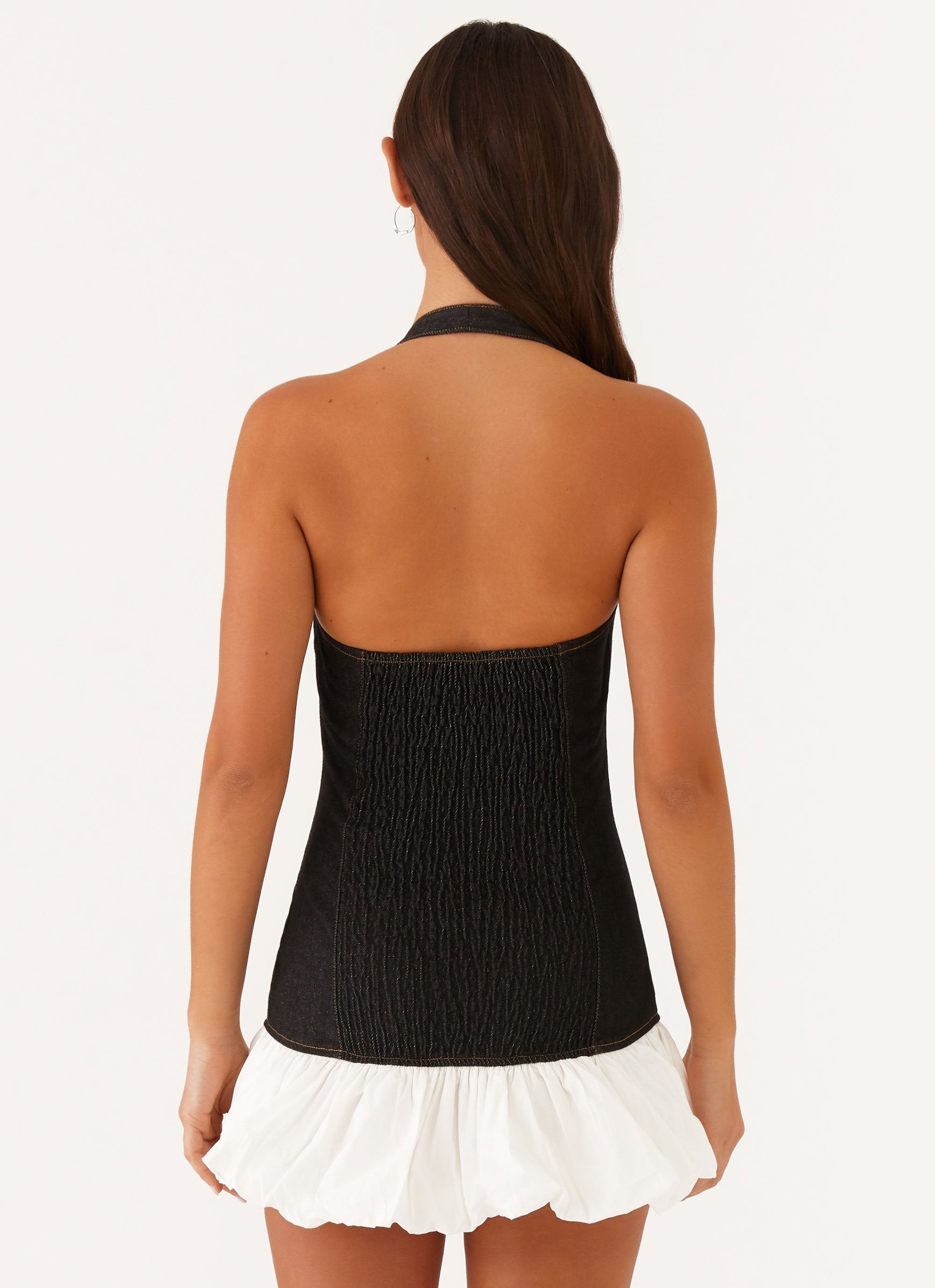 Georgina Denim Mini Dress - Black Peppermayo US Georgina Denim Mini Dress - Black Peppermayo US