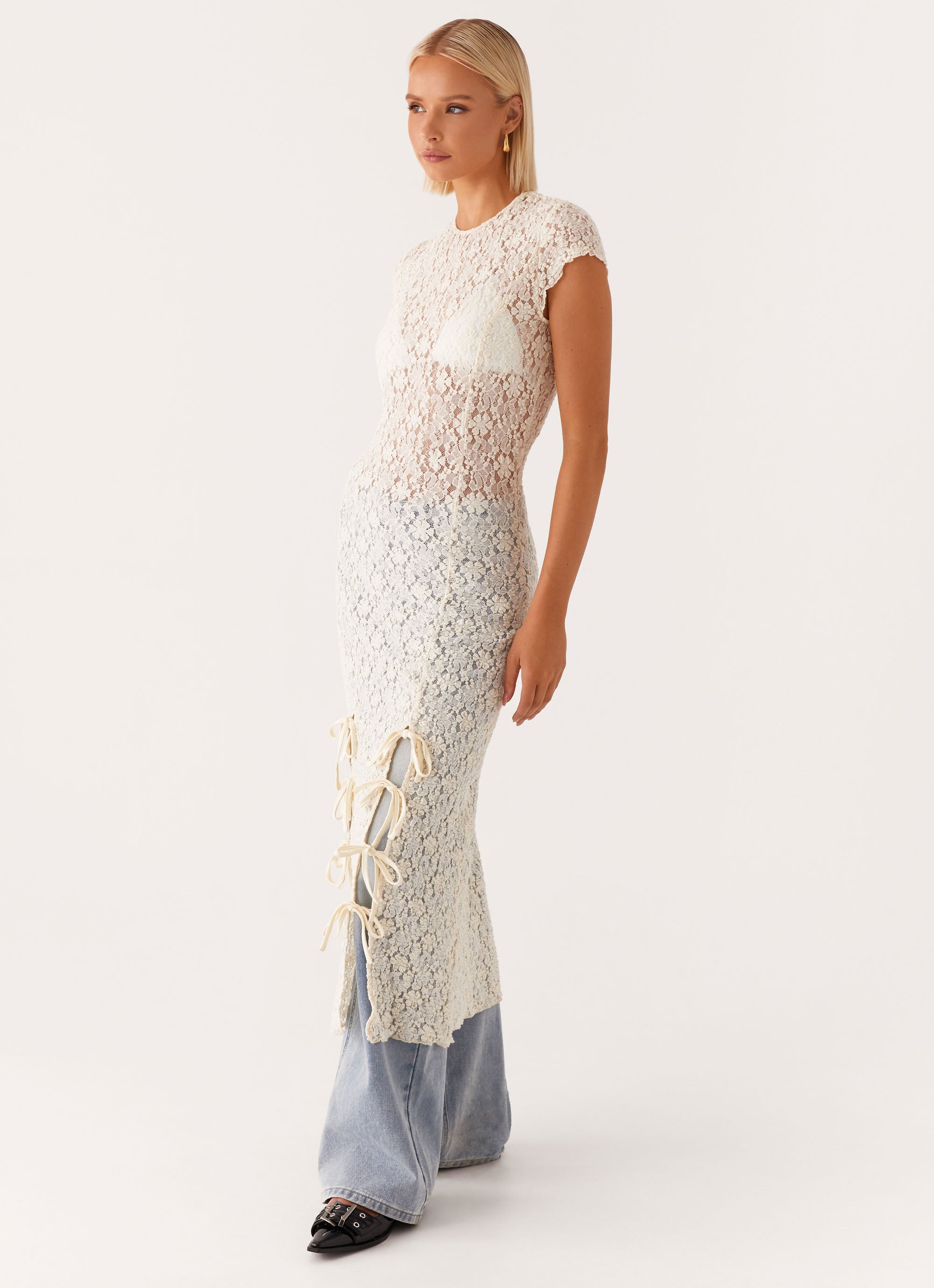 Gisele Lace Midi Dress - Ivory Gisele Lace Midi Dress - Ivory