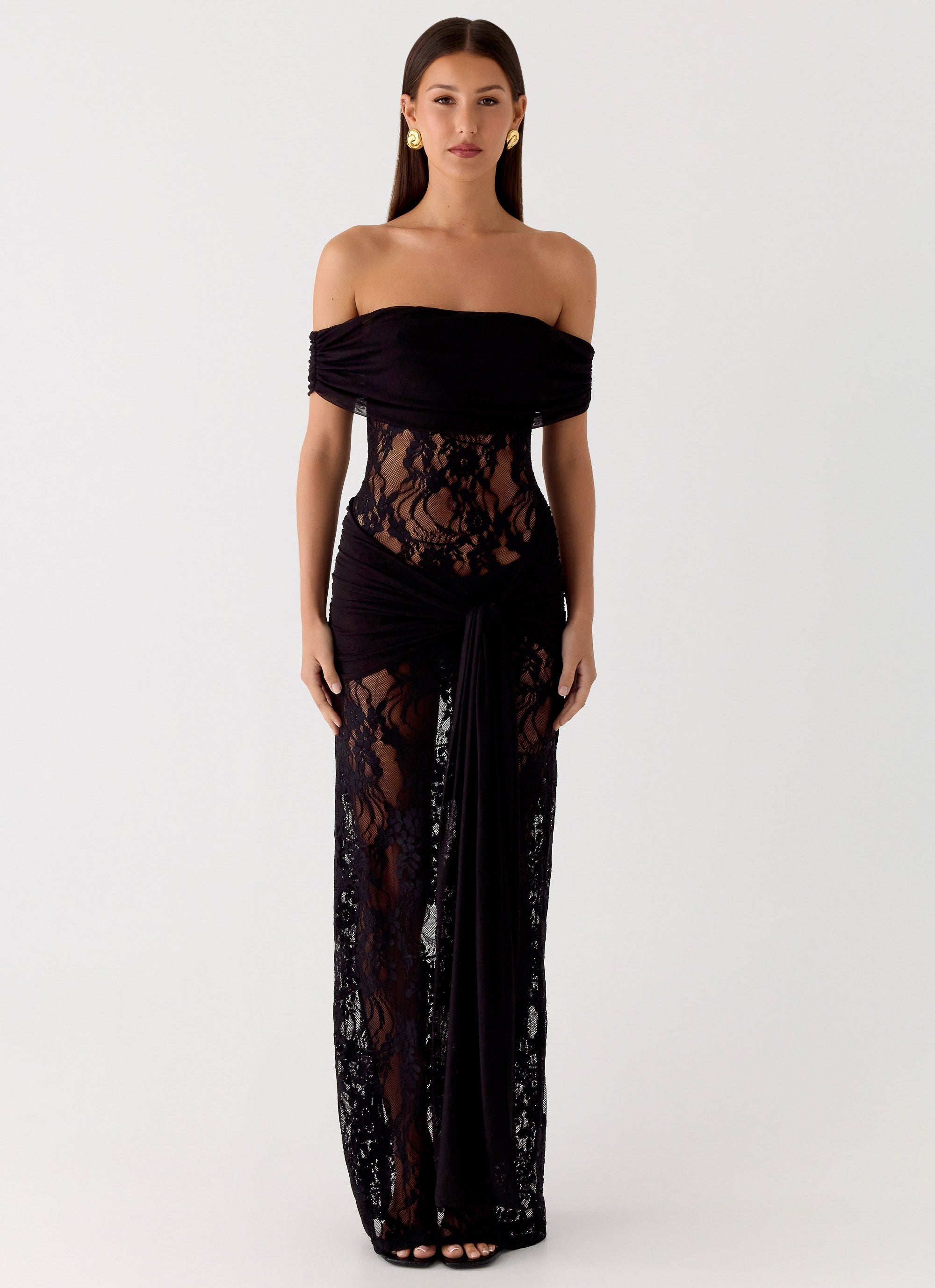 gracie satin maxi dress Gracie Twist Maxi Dress