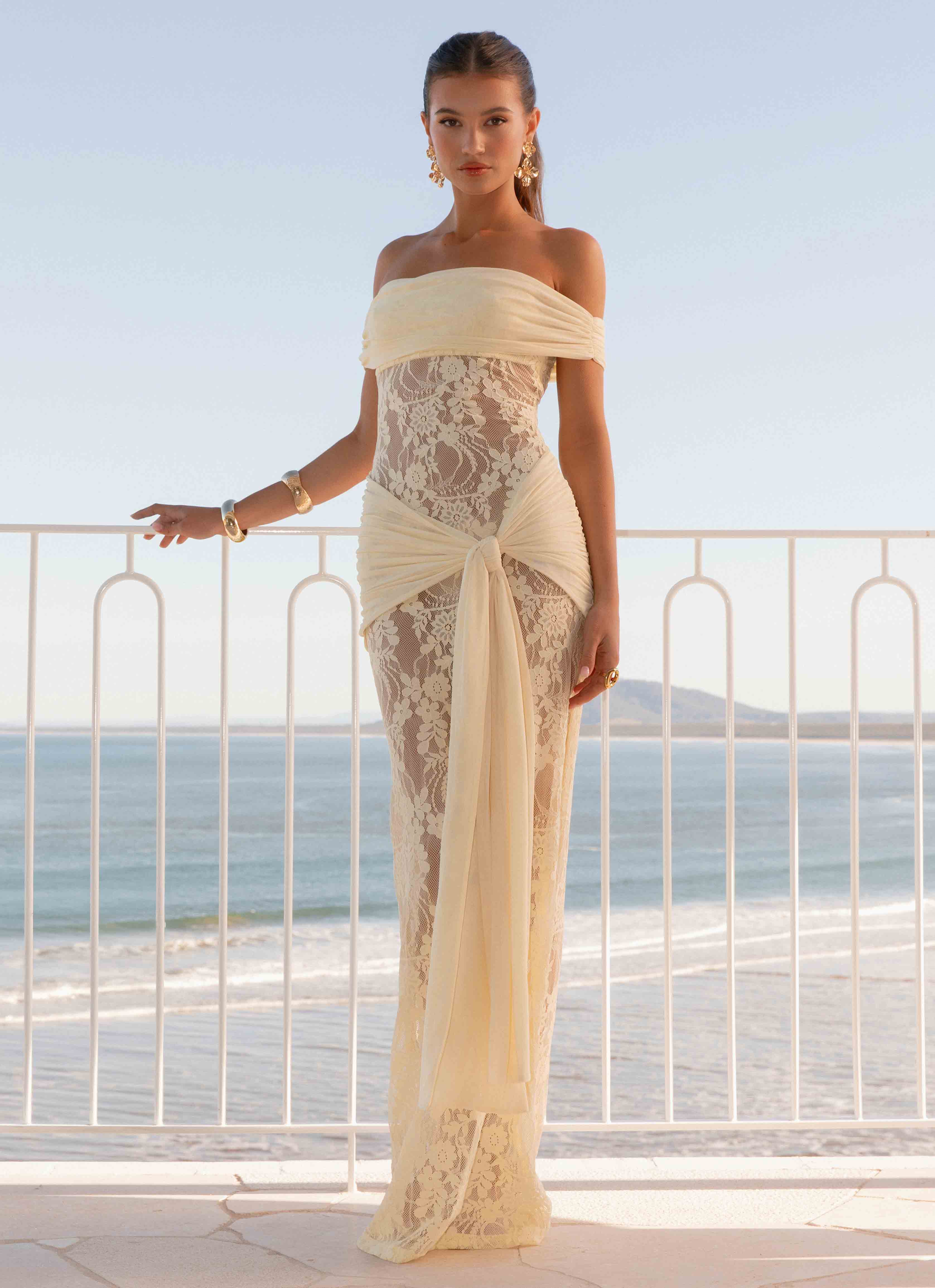 Gracie Twist Maxi Dress - Yellow Peppermayo US Gracie Twist Maxi Dress - Yellow Peppermayo US