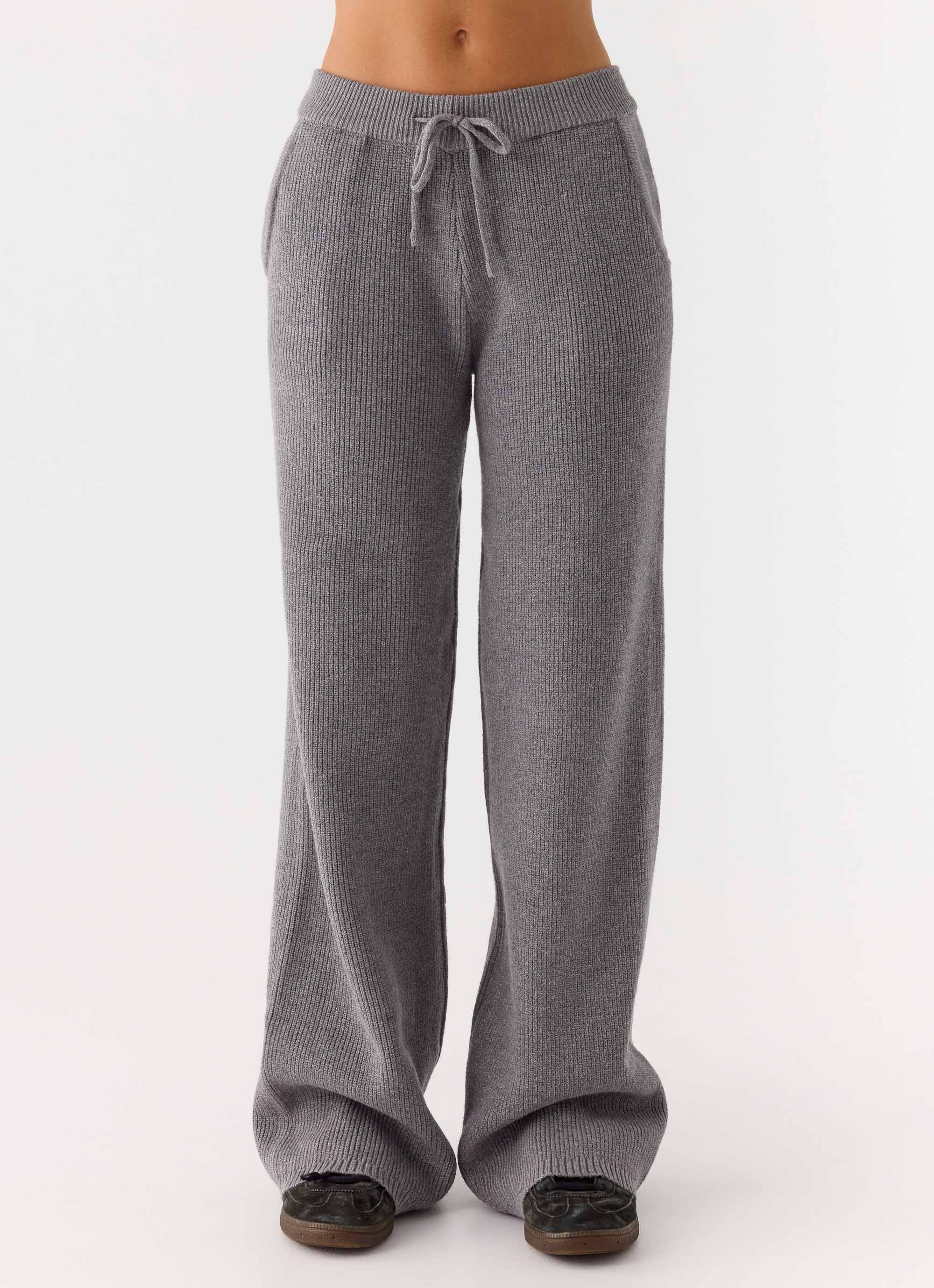 Harrison Low Rise Knit Pants - Marle Grey – Peppermayo US