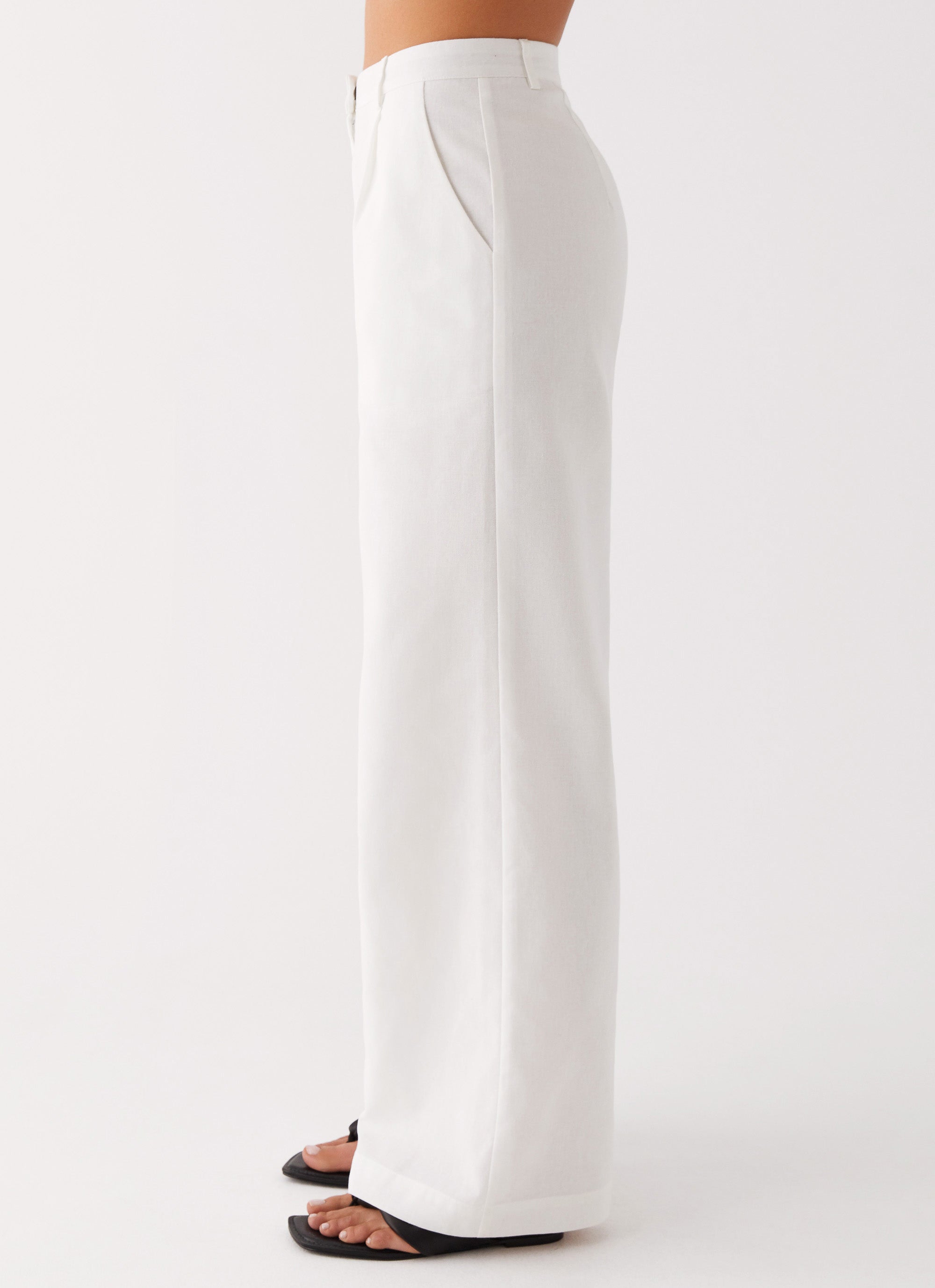 Heatwave Linen Wide Leg Pants - White White / US 14 Heatwave Linen Wide Leg Pants - White White / US 14