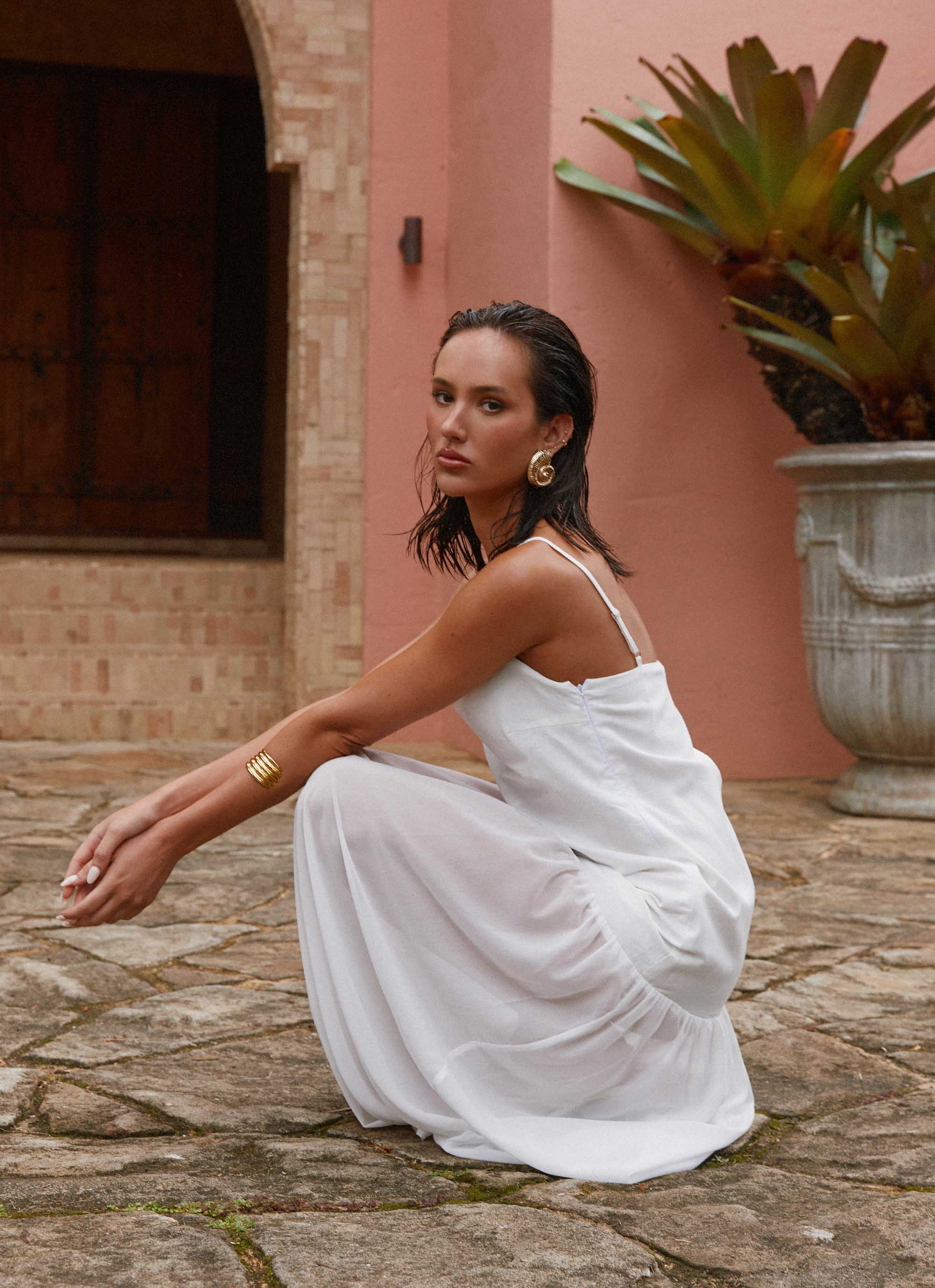 Heavenly Linen Maxi Dress - White White / US 16 Heavenly Linen Maxi Dress - White White / US 16