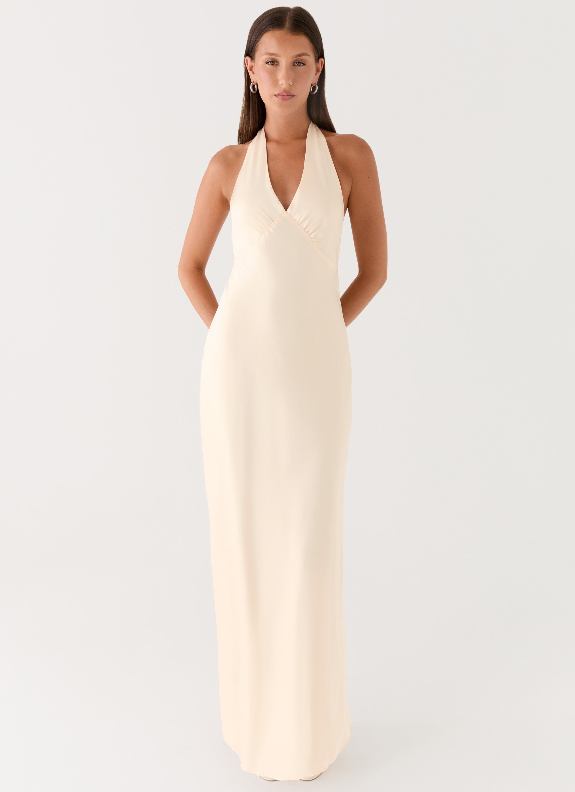 Heavy Hearted Satin Maxi Dress - Pearl Pearl / US 8 Heavy Hearted Satin Maxi Dress - Pearl Pearl / US 8