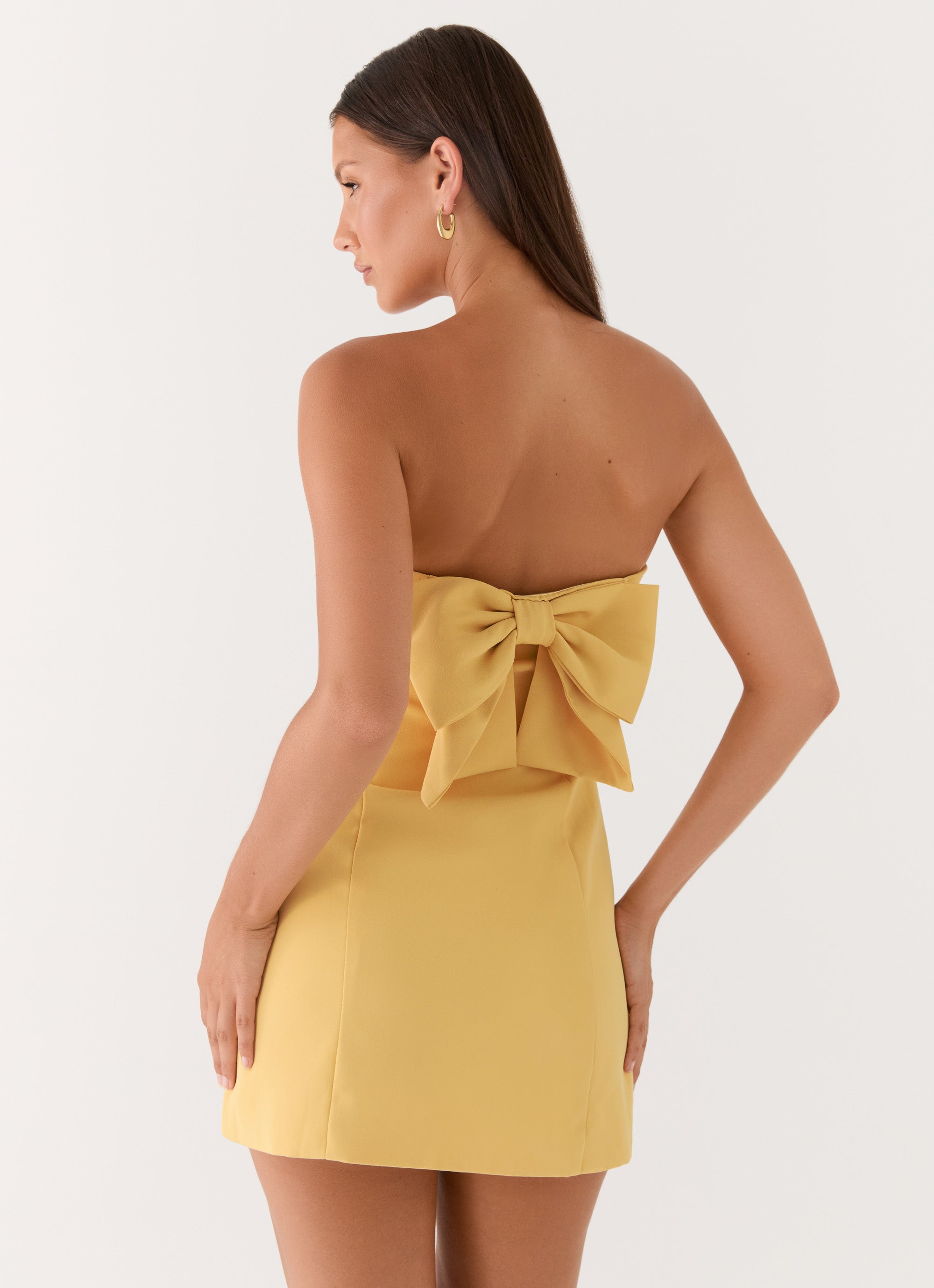 Honey Bow Mini Dress - Yellow Yellow / US 6 Honey Bow Mini Dress - Yellow Yellow / US 6