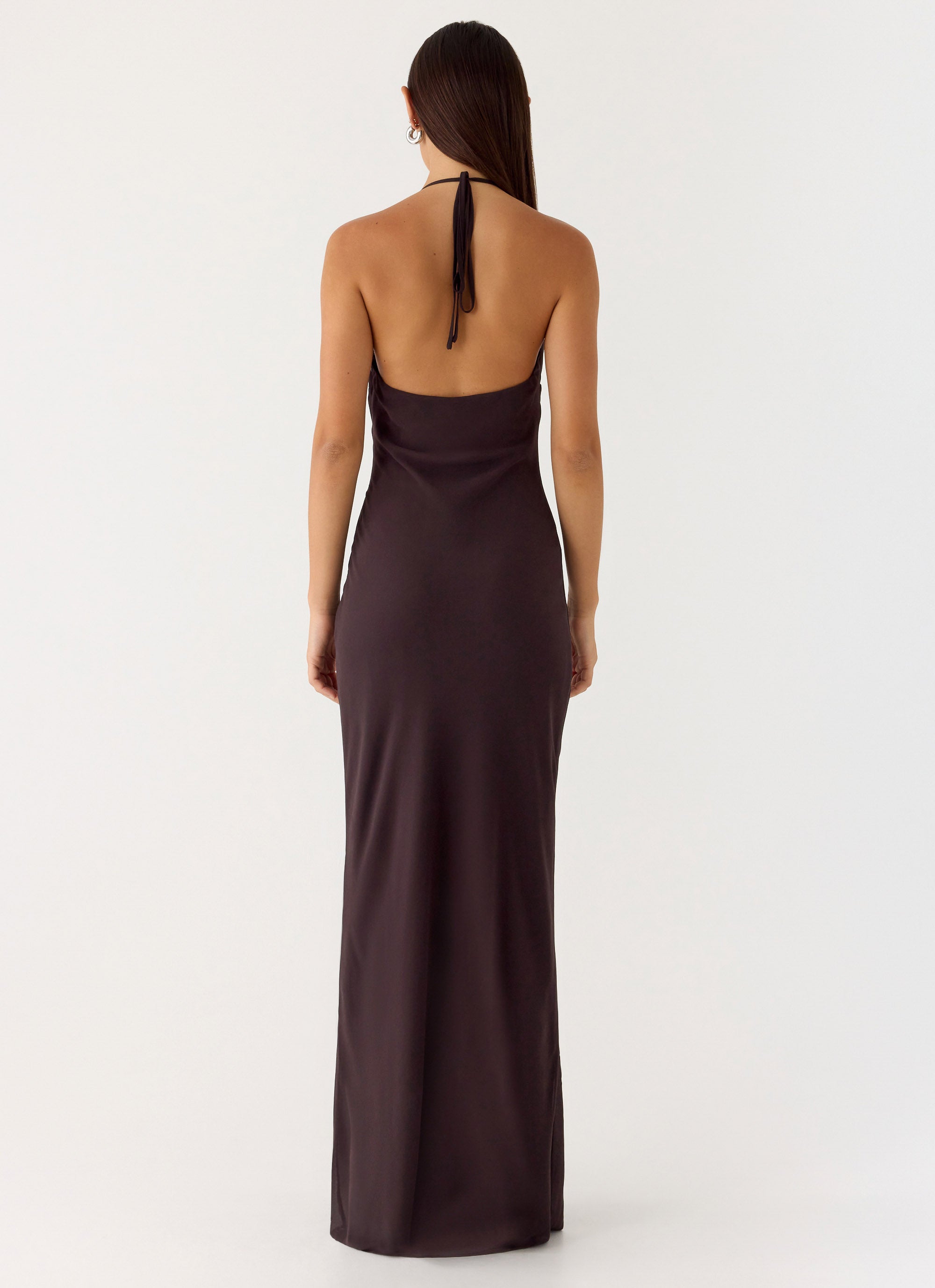 Indya Halter Maxi Dress - Chocolate Chocolate / US 4 Indya Halter Maxi Dress - Chocolate Chocolate / US 4