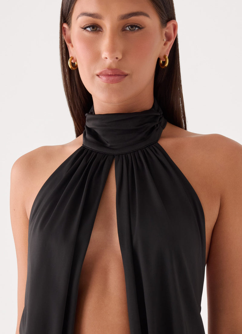 Ivy Heart Mini Dress - Black