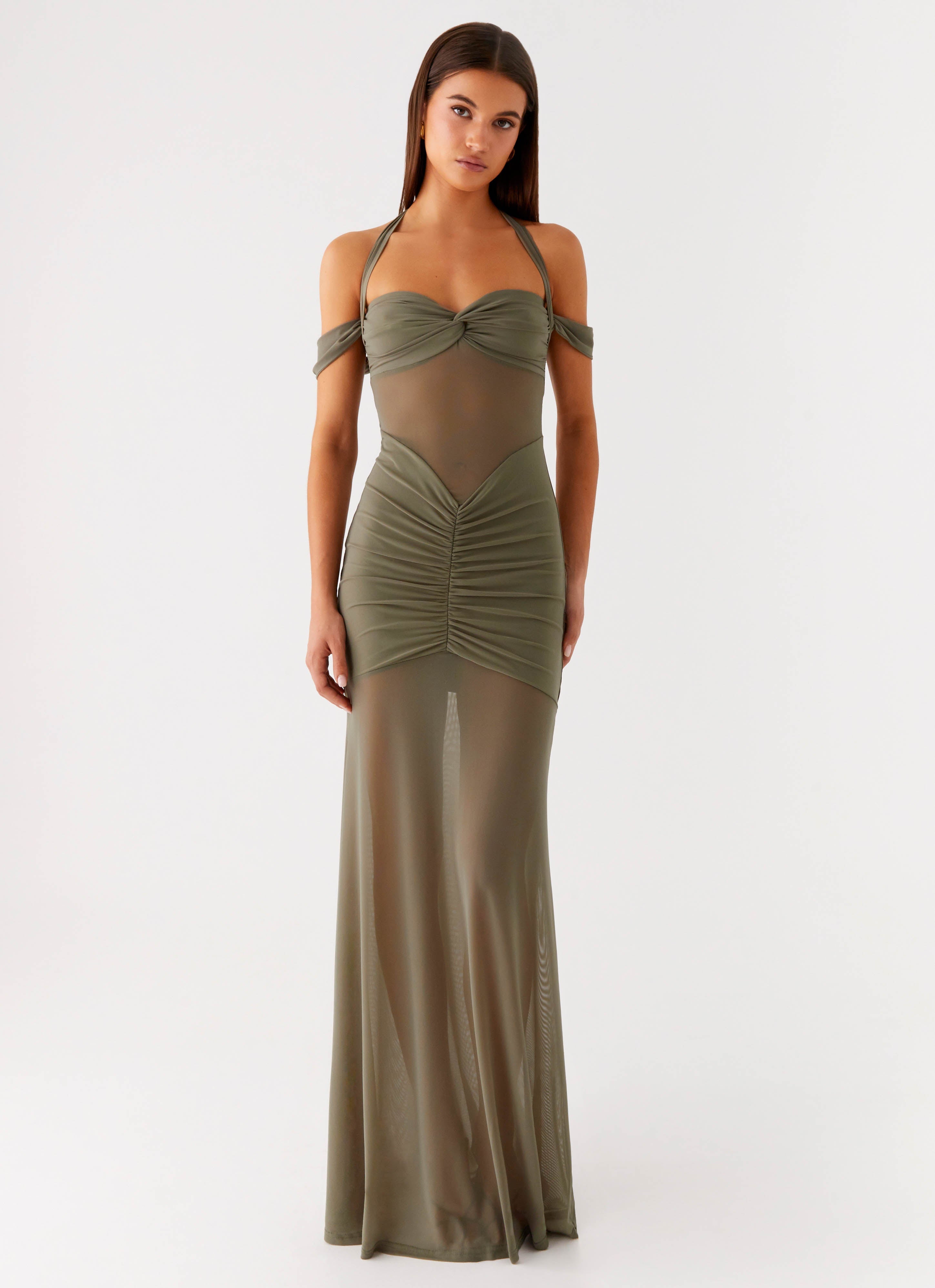olive and ivy cowl midi dress Elegant Cowl Neckline Midi Dress for any Occasion FOREST GREEN / MEDIUM