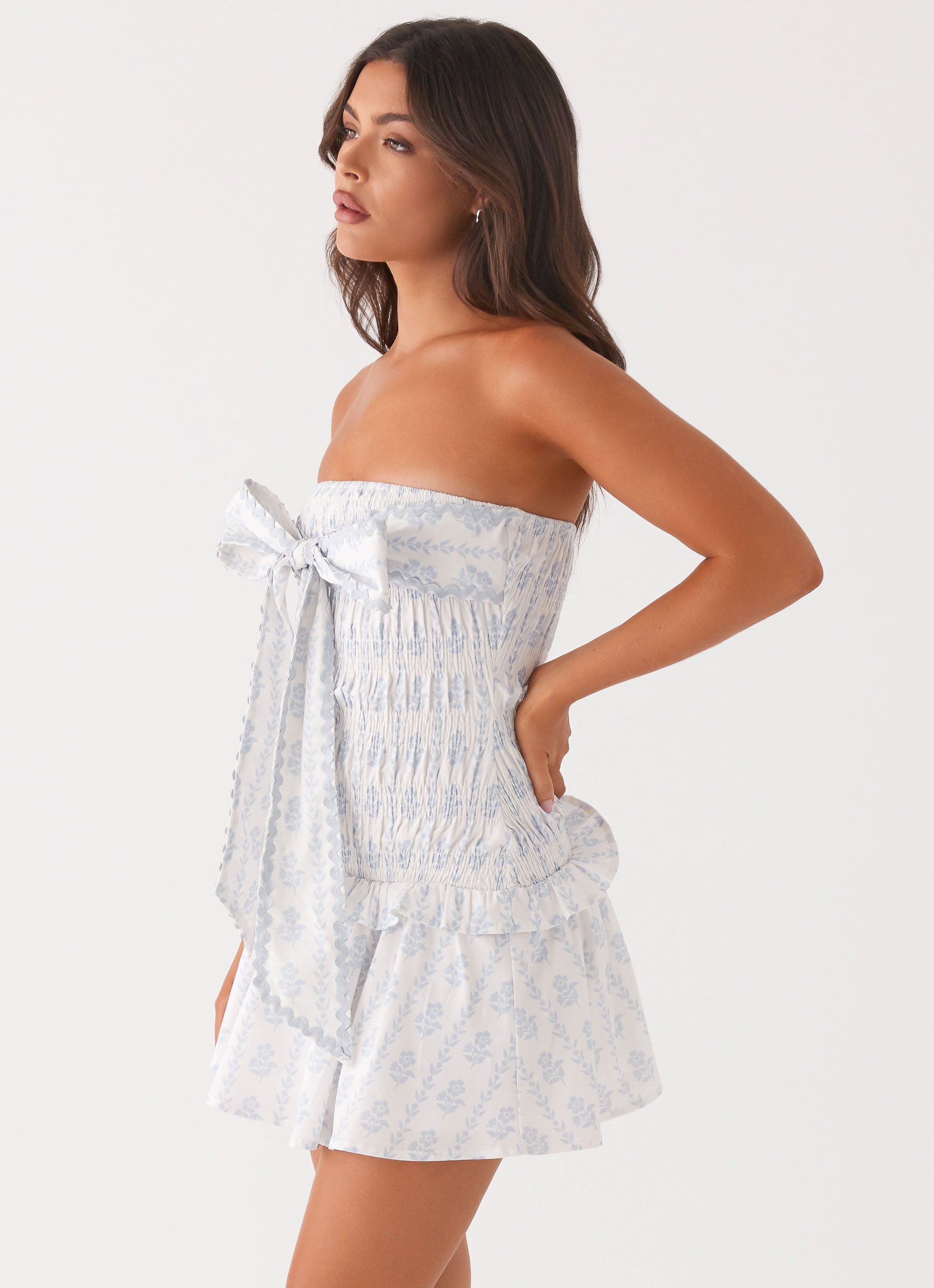 Izi Shirred Mini Dress - Sweet Daydream Print Peppermayo US Izi Shirred Mini Dress - Sweet Daydream Print Peppermayo US