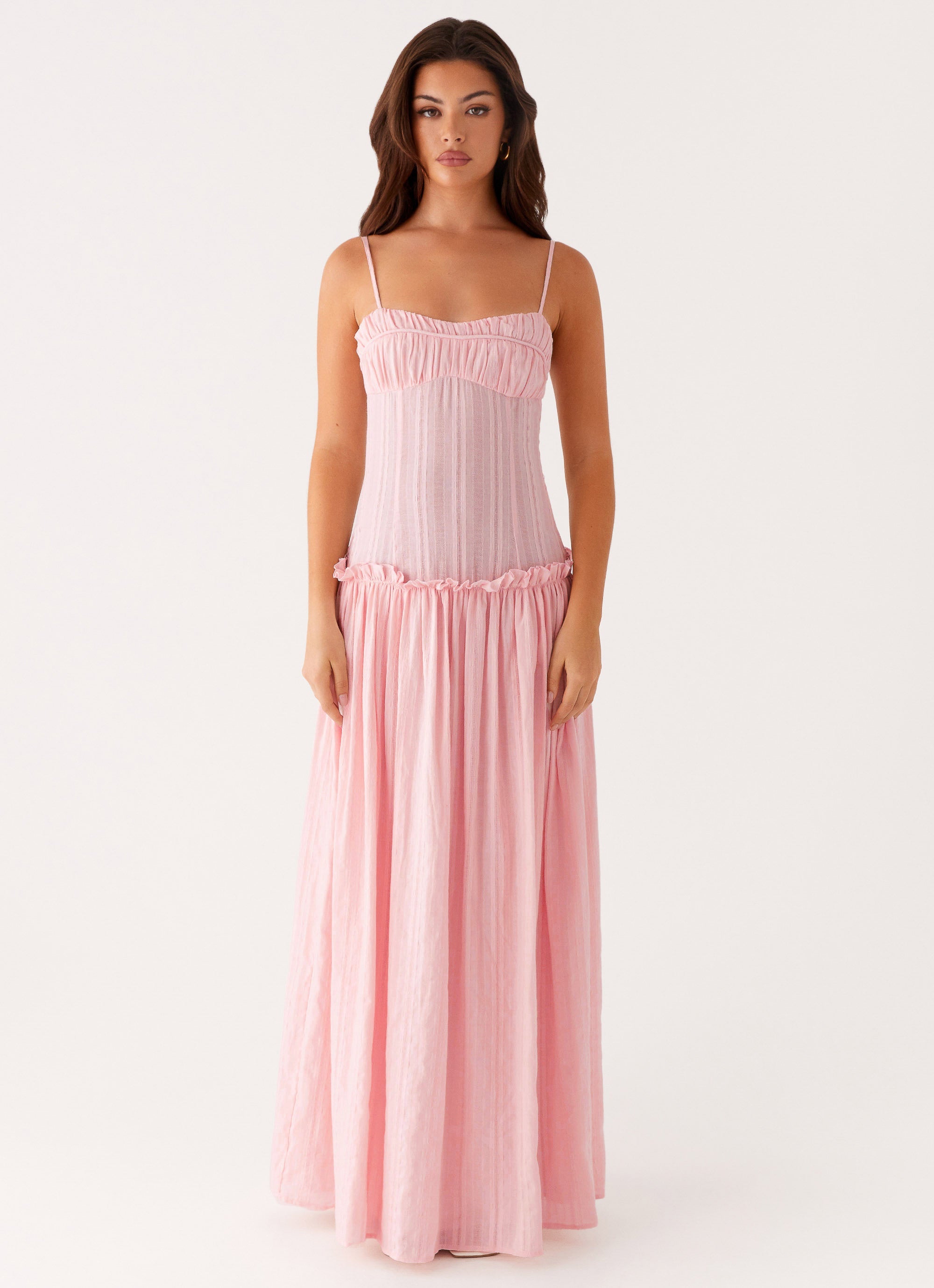 Jacinda Drop Waist Maxi Dress - Pink Pink / US 12 Jacinda Drop Waist Maxi Dress - Pink Pink / US 12