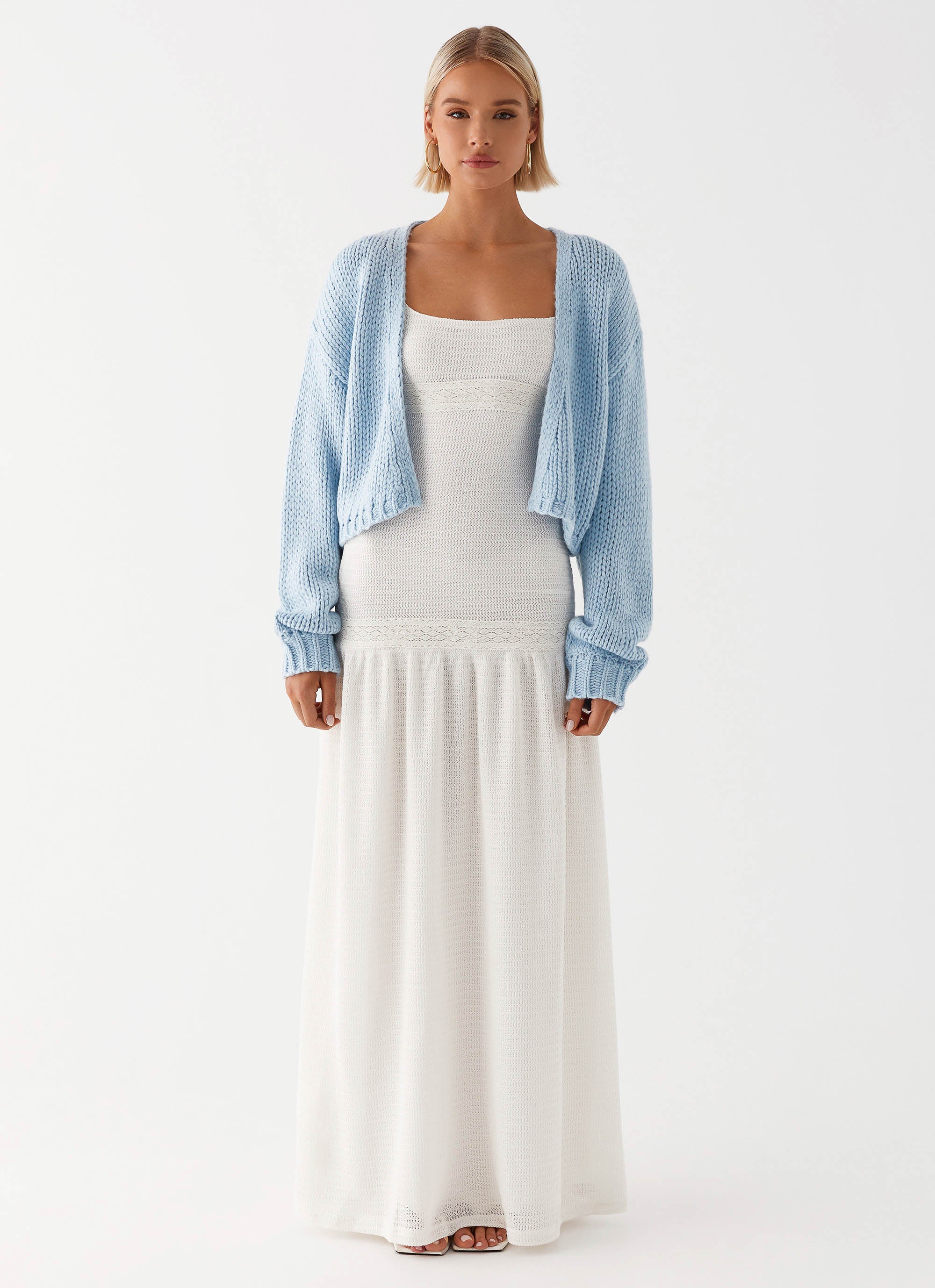 Jasleen Knit Cardigan - Blue Peppermayo US Jasleen Knit Cardigan - Blue Peppermayo US