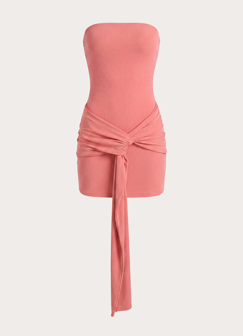 Jiliana Strapless Mini Dress - Coral