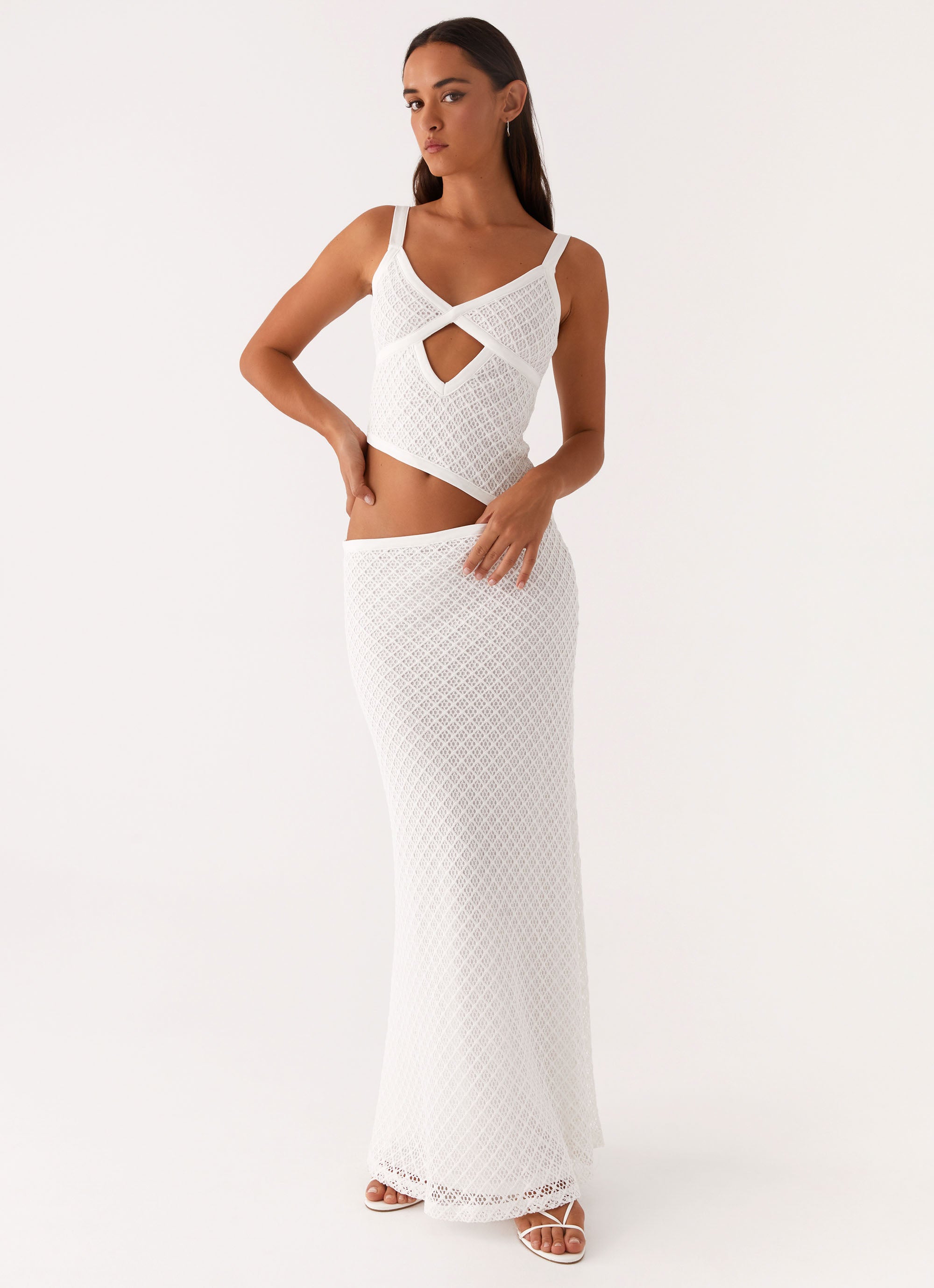 Jocelyn Maxi Dress - White Crochet White Crochet / US 8 Jocelyn Maxi Dress - White Crochet White Crochet / US 8