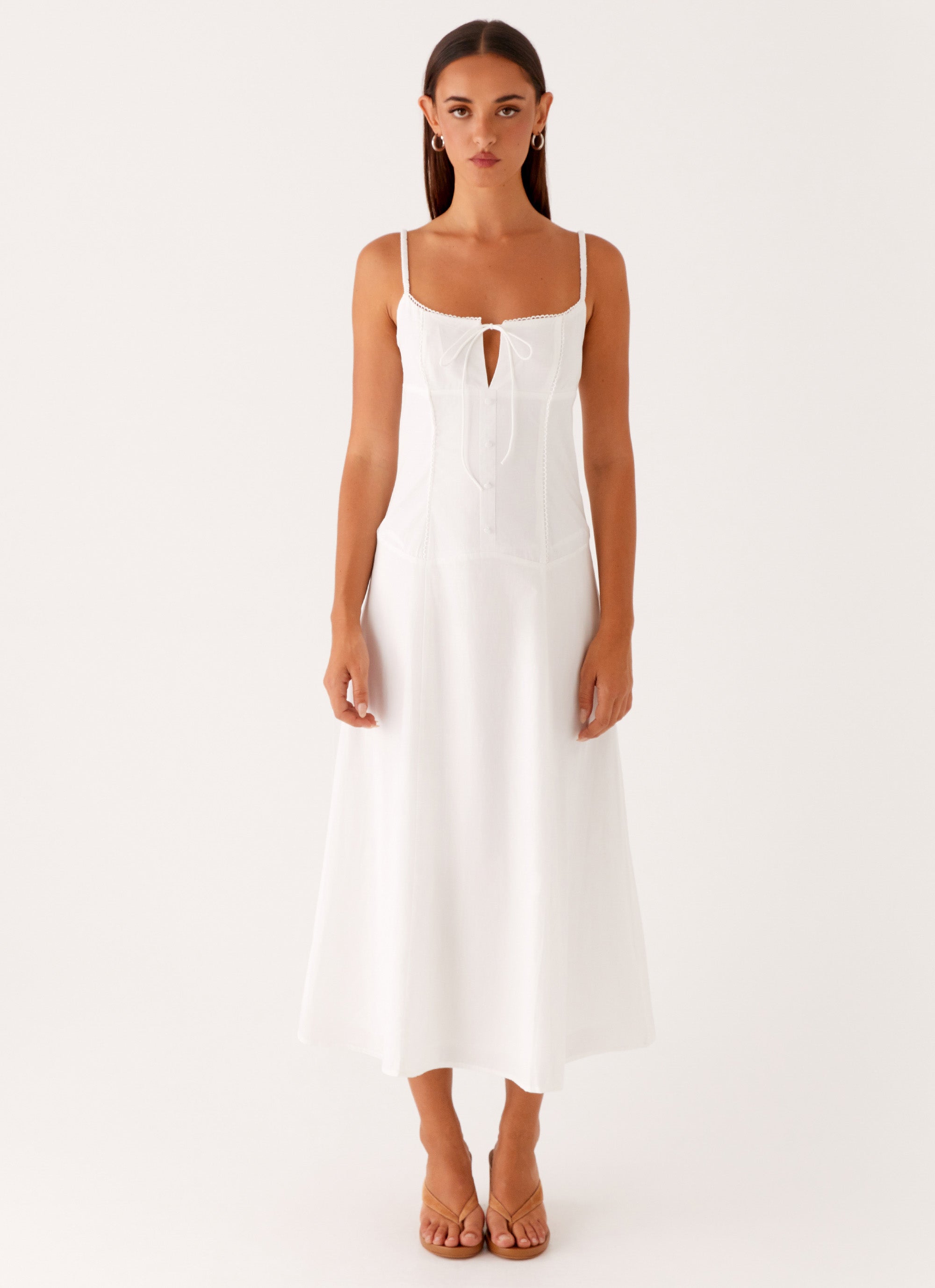 Joyful Midi Dress - White Joyful Midi Dress - White