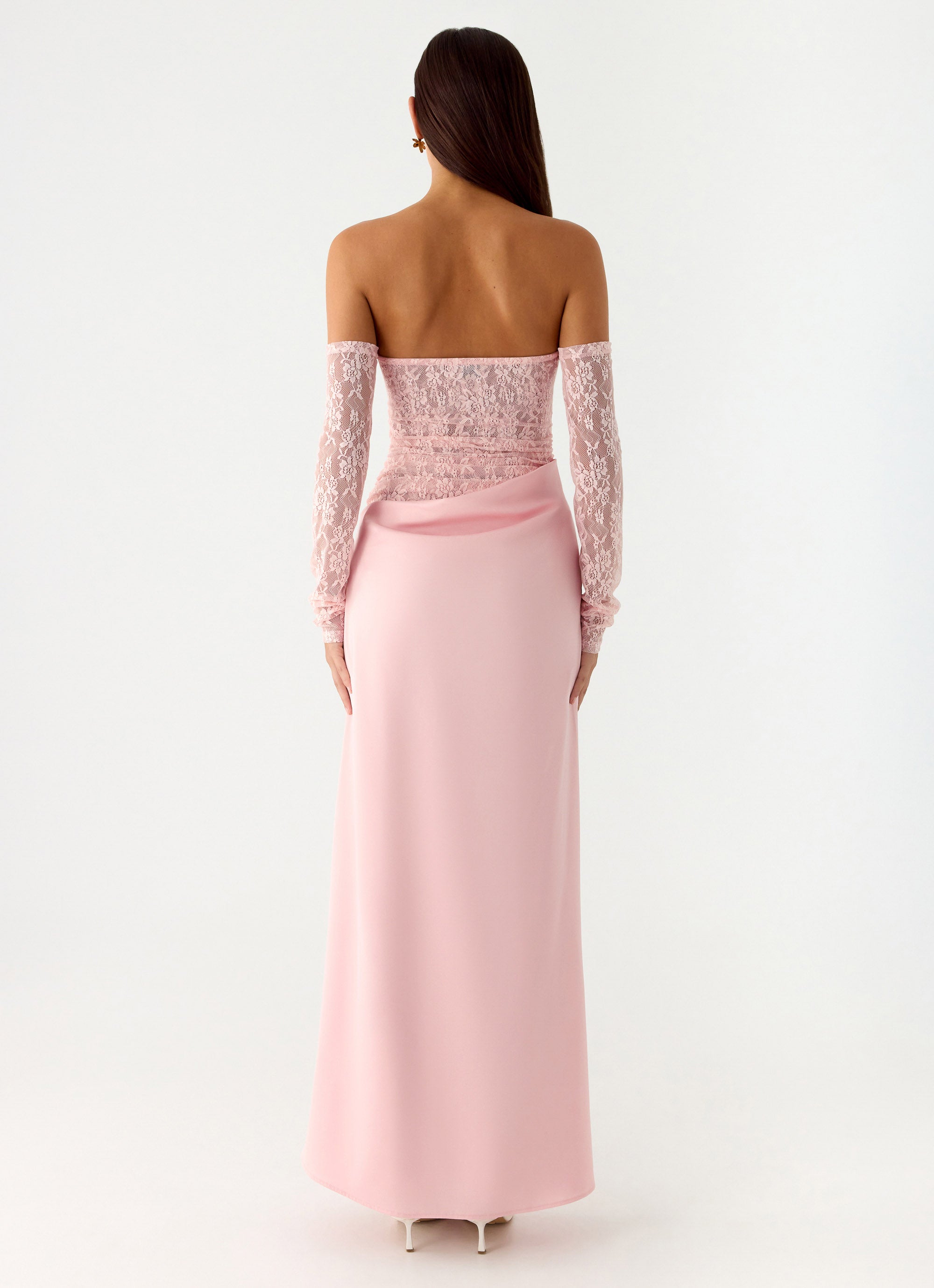 Kaina Off Shoulder Maxi Dress - Pink Peppermayo US Kaina Off Shoulder Maxi Dress - Pink Peppermayo US