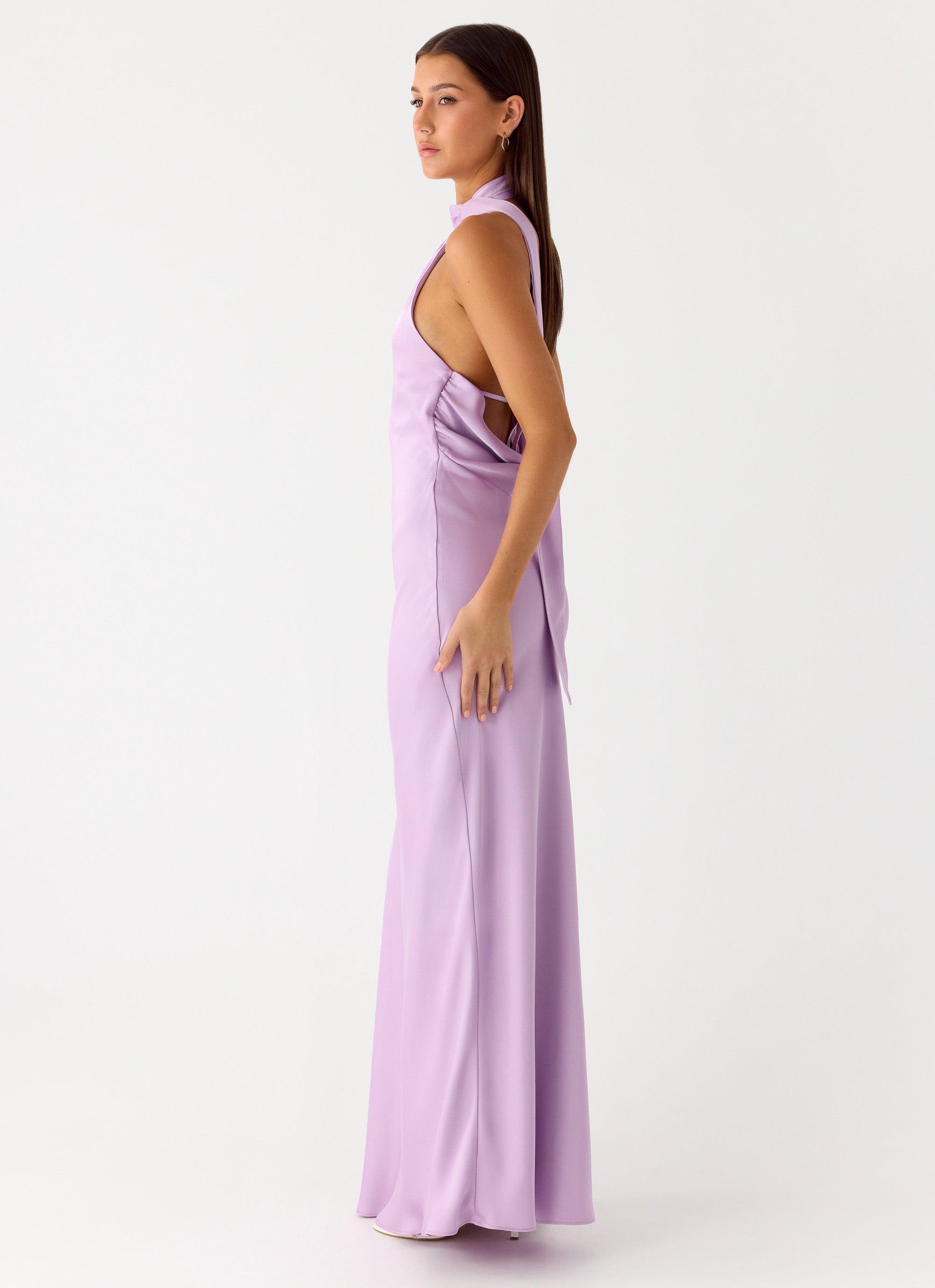 Keena Scarf Maxi Dress - Lavender Lavender / US 18 Keena Scarf Maxi Dress - Lavender Lavender / US 18