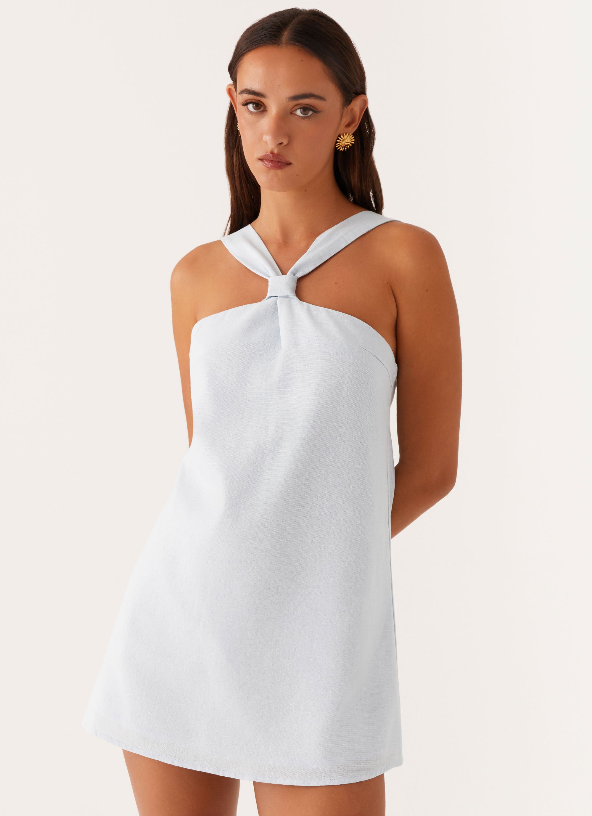 Keira Linen Micro Mini Dress - Blue Peppermayo US Keira Linen Micro Mini Dress - Blue Peppermayo US
