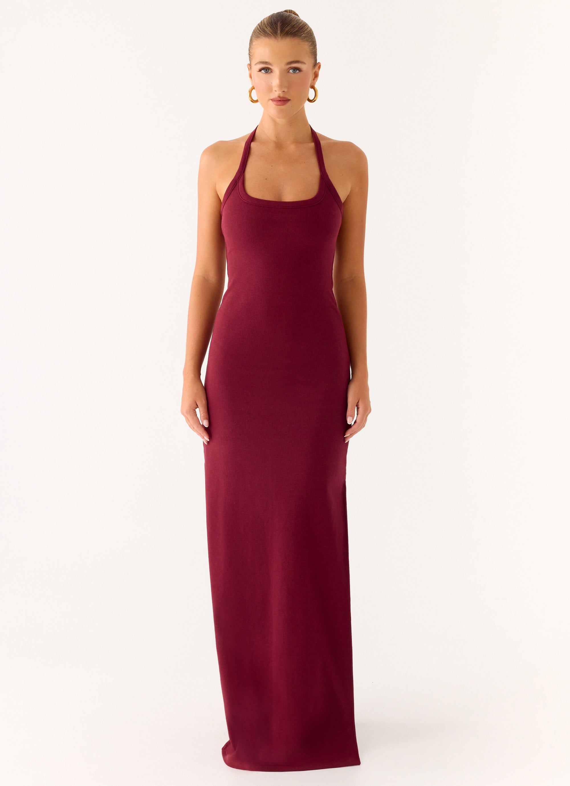 Kill This Love Ribbed Maxi Dress - Dark Cherry Dark Cherry / US 16 Kill This Love Ribbed Maxi Dress - Dark Cherry Dark Cherry / US 16