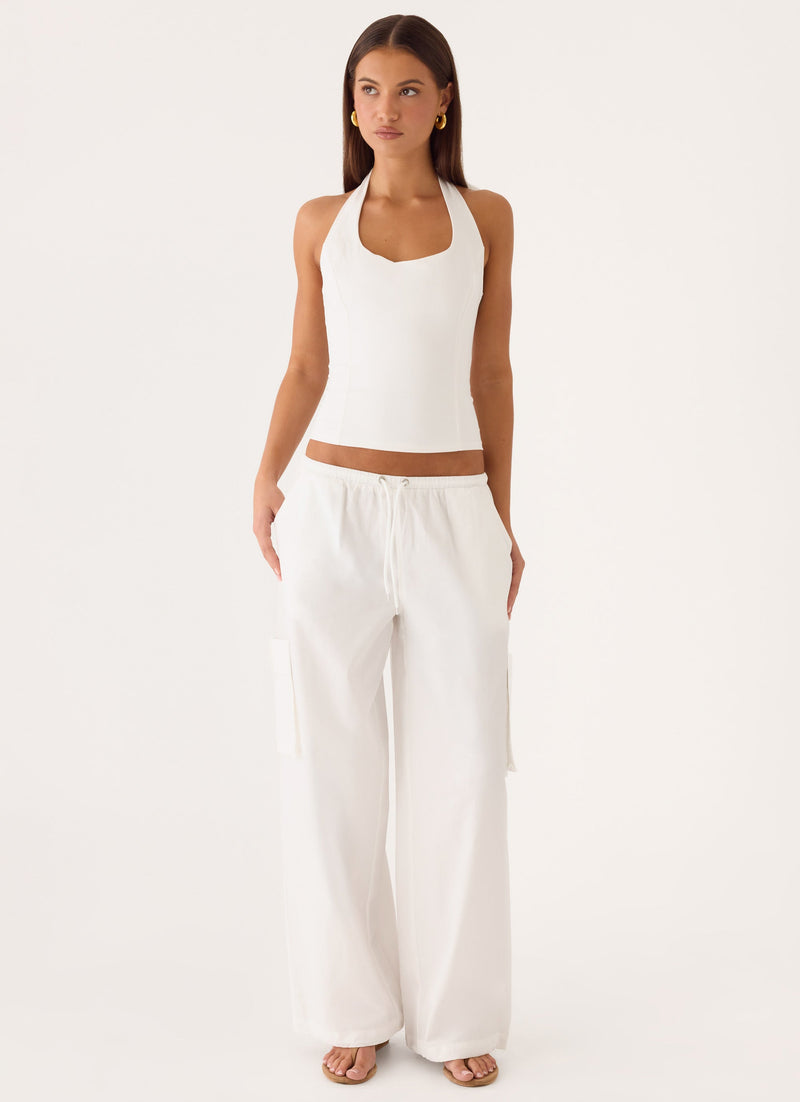 Kynzi Cargo Pants - White