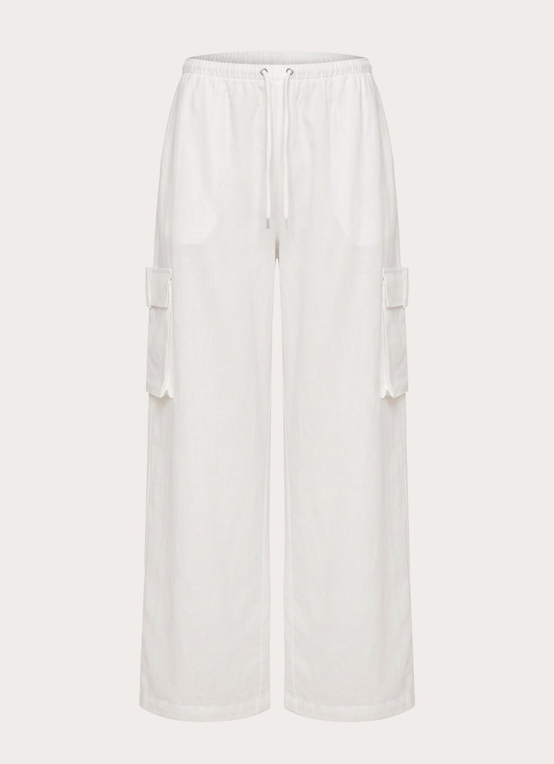 Kynzi Cargo Pants - White