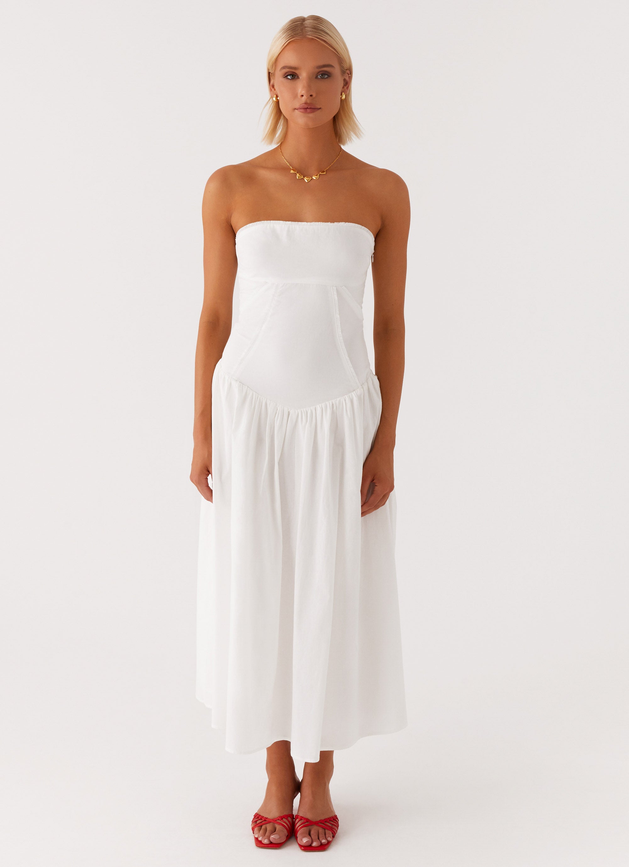 Larnie Midi Dress - White Larnie Midi Dress - White