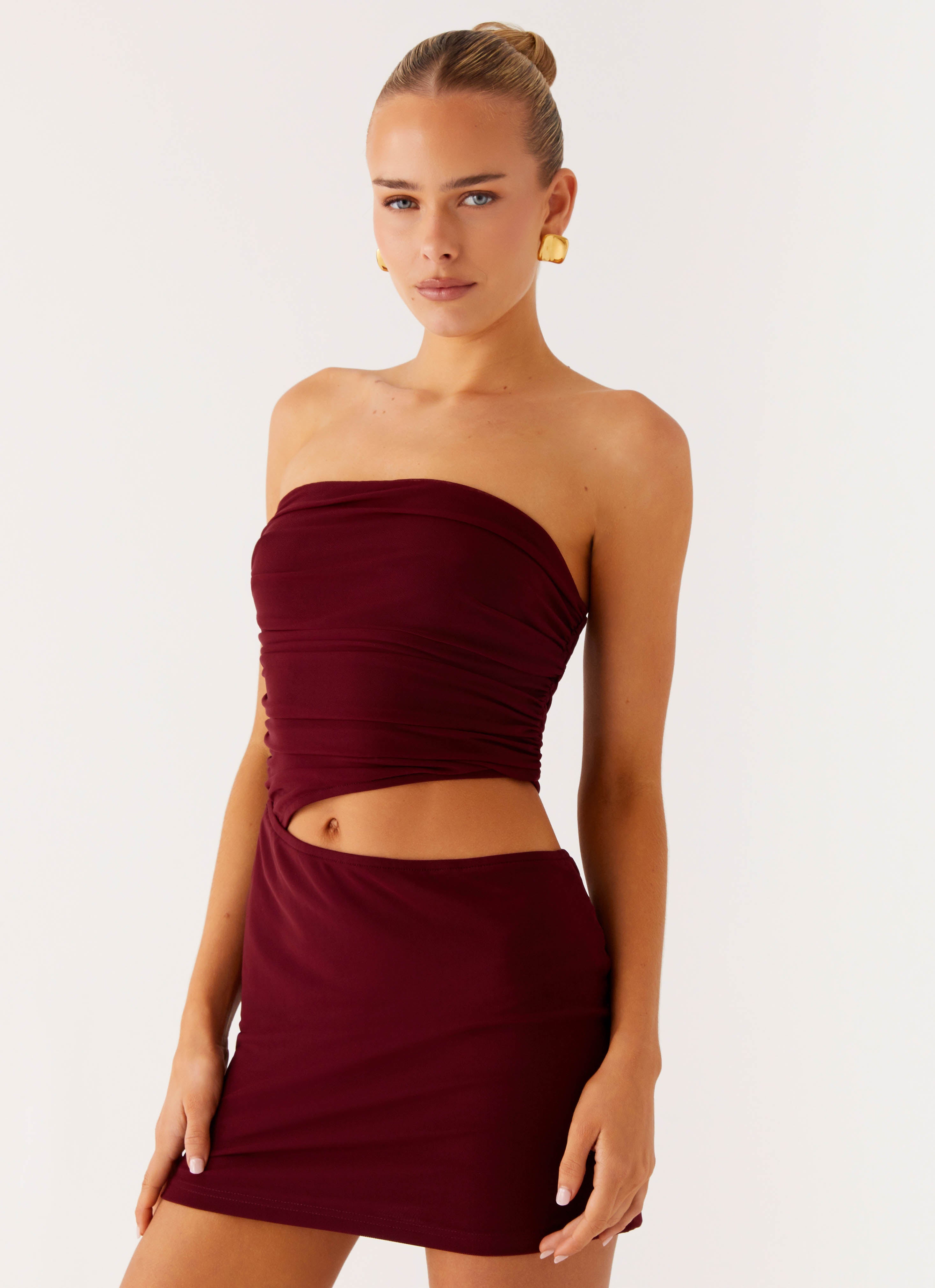 Last Heartbreak Mini Dress - Burgundy Burgundy / US 10 Last Heartbreak Mini Dress - Burgundy Burgundy / US 10