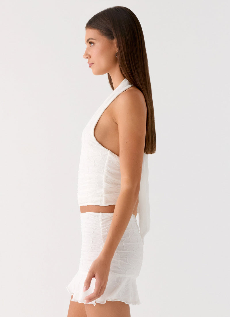 Lavena Halter Top - White