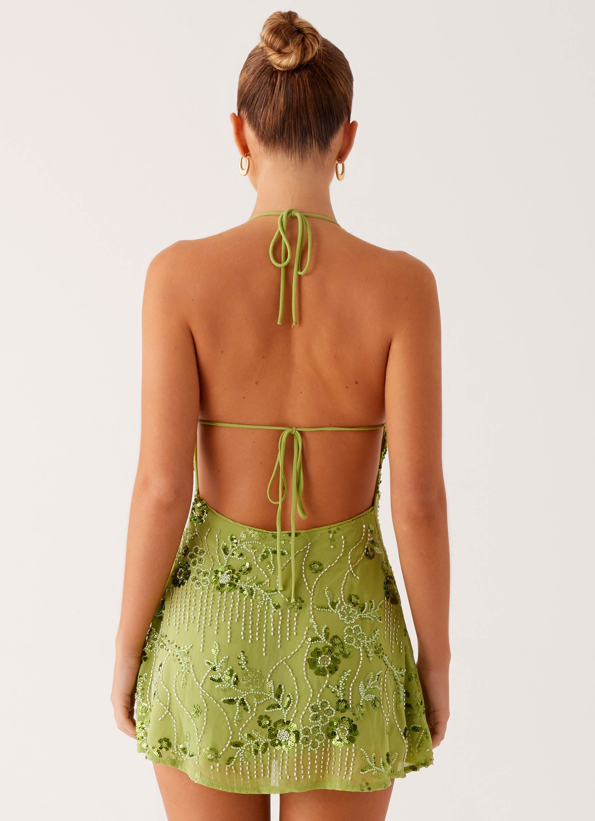 Leo Beaded Mini Dress - Green Peppermayo US Leo Beaded Mini Dress - Green Peppermayo US