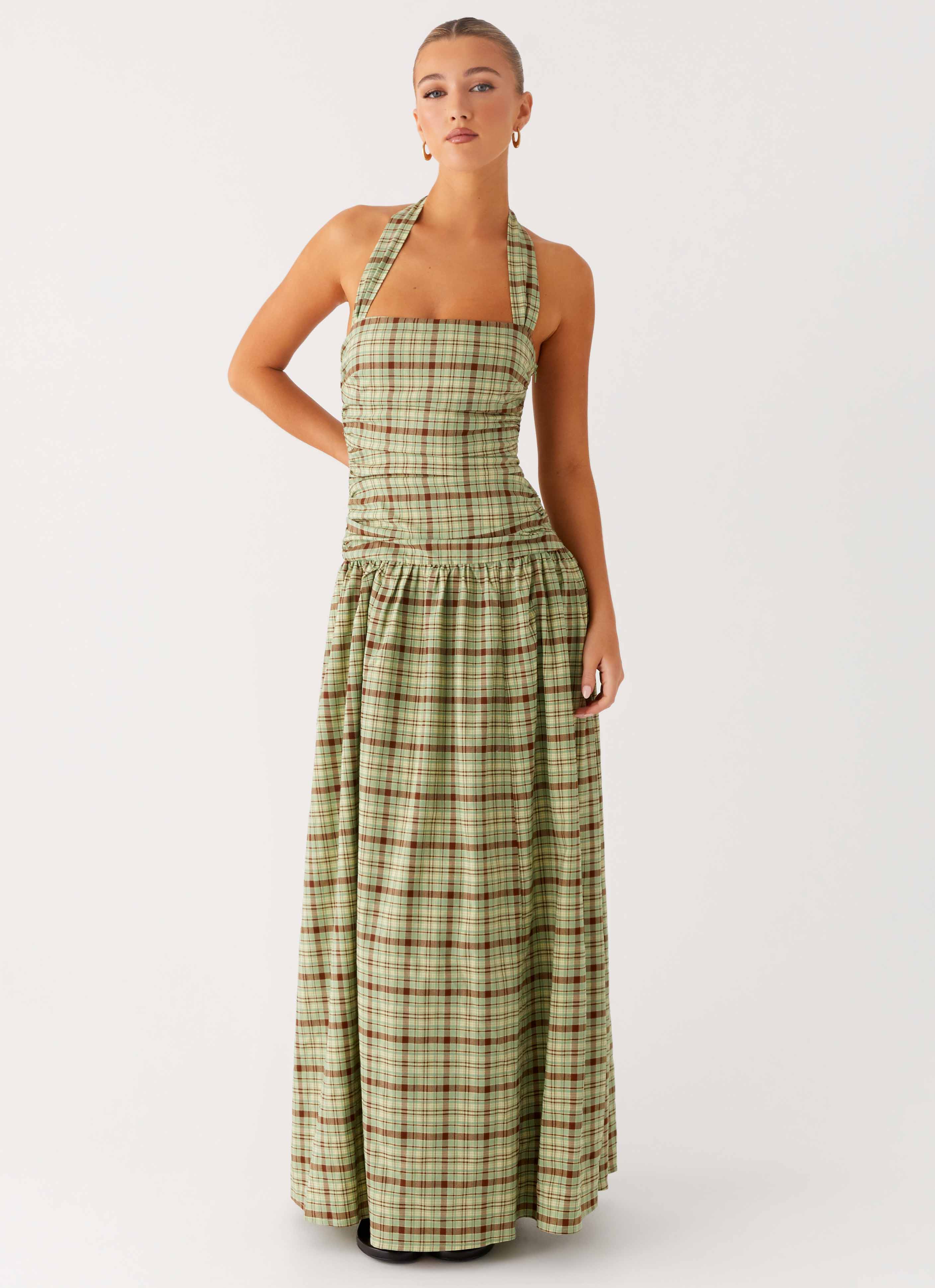Lilith Maxi Dress - Forest Plaid – Peppermayo US