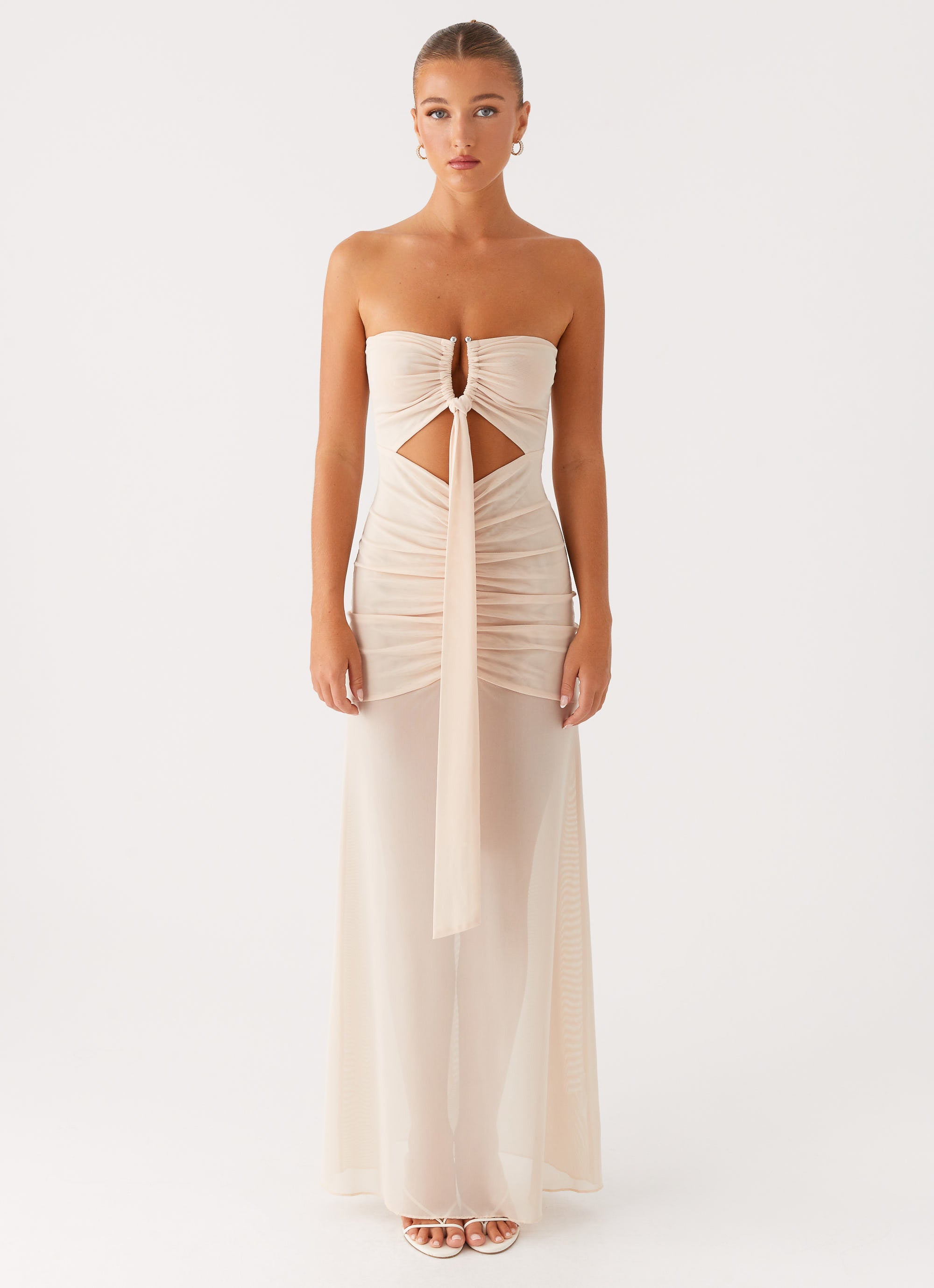 Lovie Maxi Dress - Beige Beige / US 14 Lovie Maxi Dress - Beige Beige / US 14