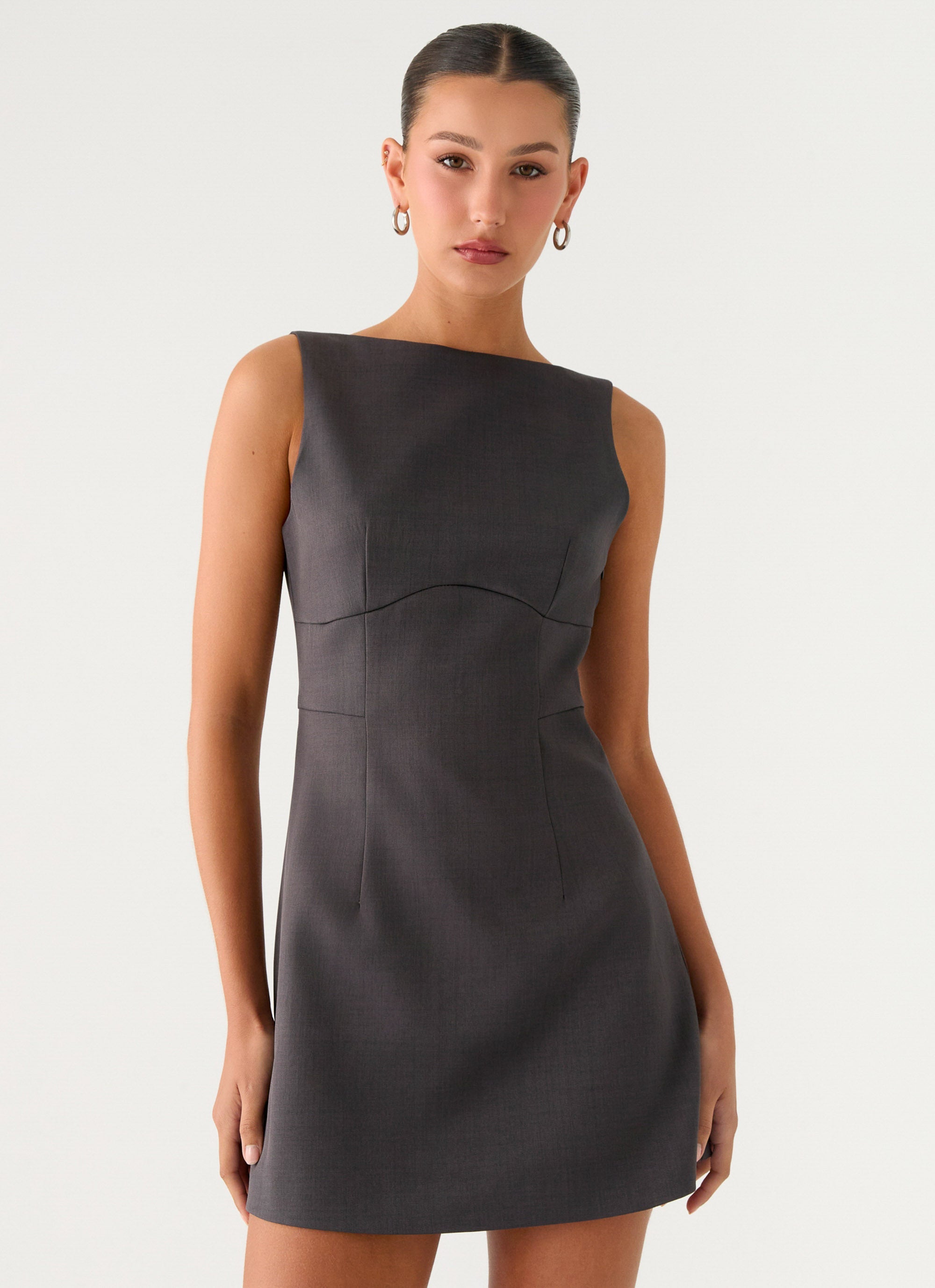Lulita Mini Dress - Charcoal Grey Charcoal Grey / US 16 Lulita Mini Dress - Charcoal Grey Charcoal Grey / US 16