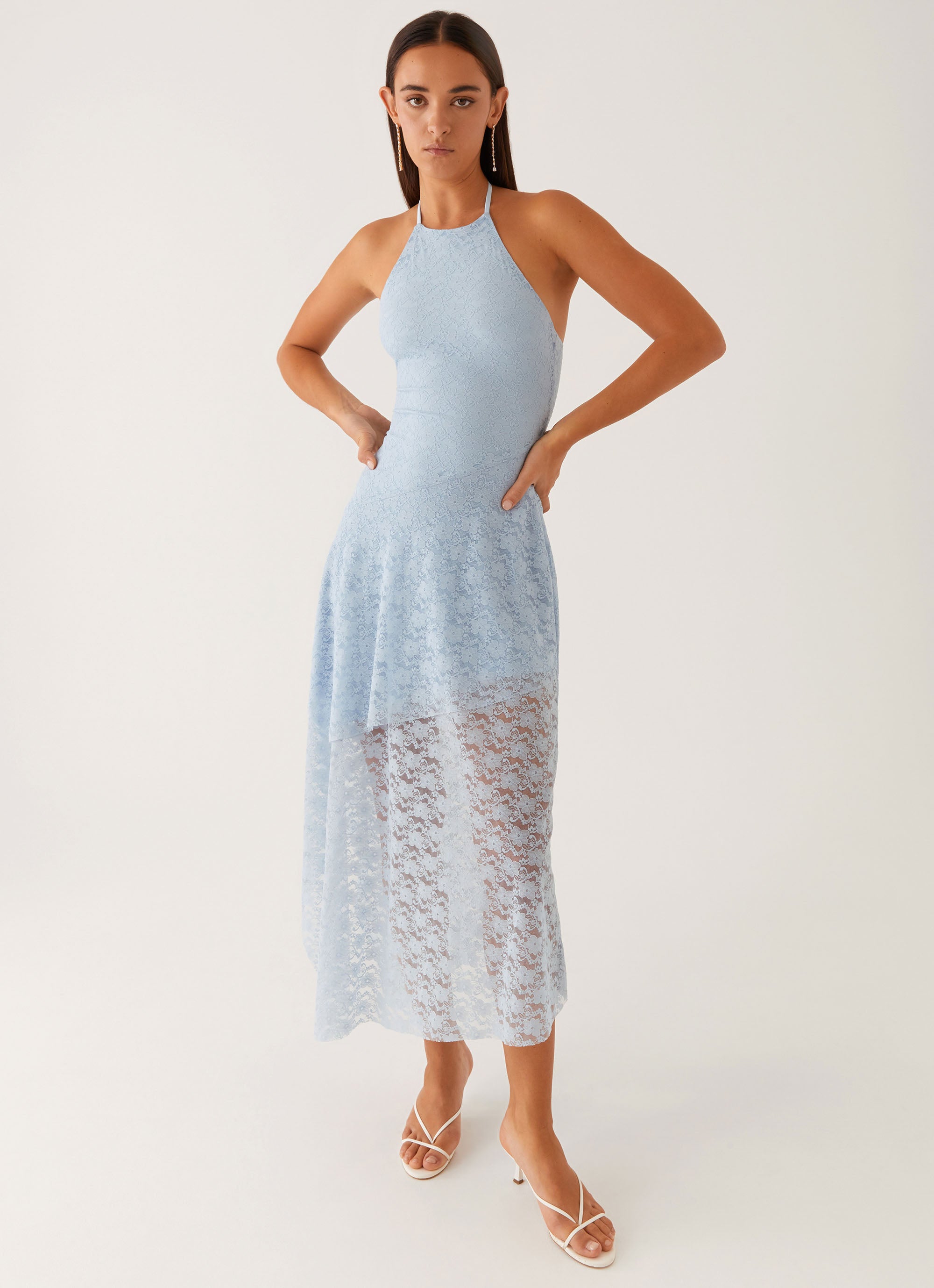 Lyndal Lace Midi Dress - Blue Peppermayo US Lyndal Lace Midi Dress - Blue Peppermayo US