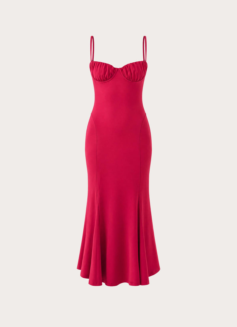 Lynn Midi Dress - Pomegranate Red