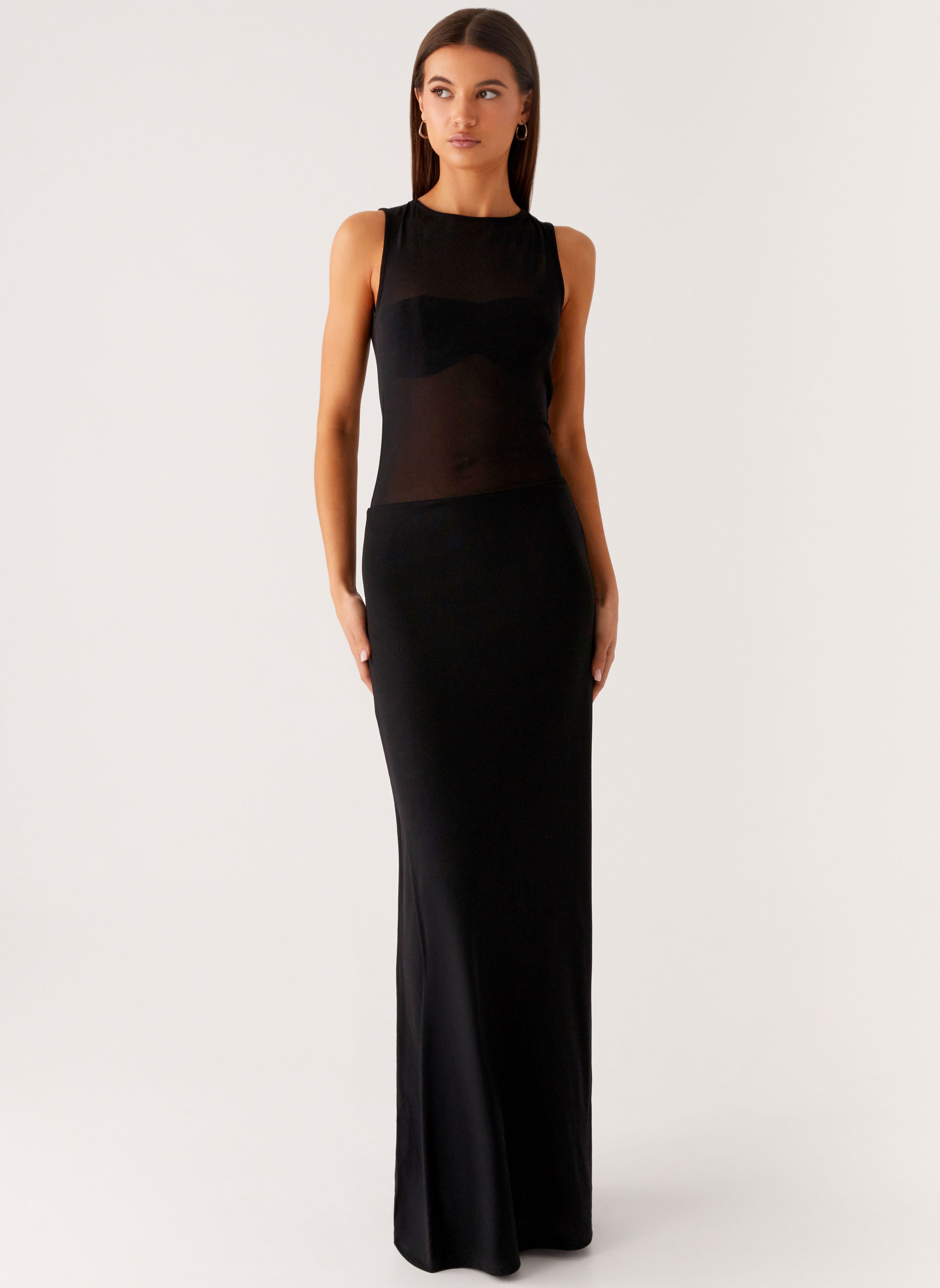 Lyria Mesh Maxi Dress - Black Black / US 8 Lyria Mesh Maxi Dress - Black Black / US 8