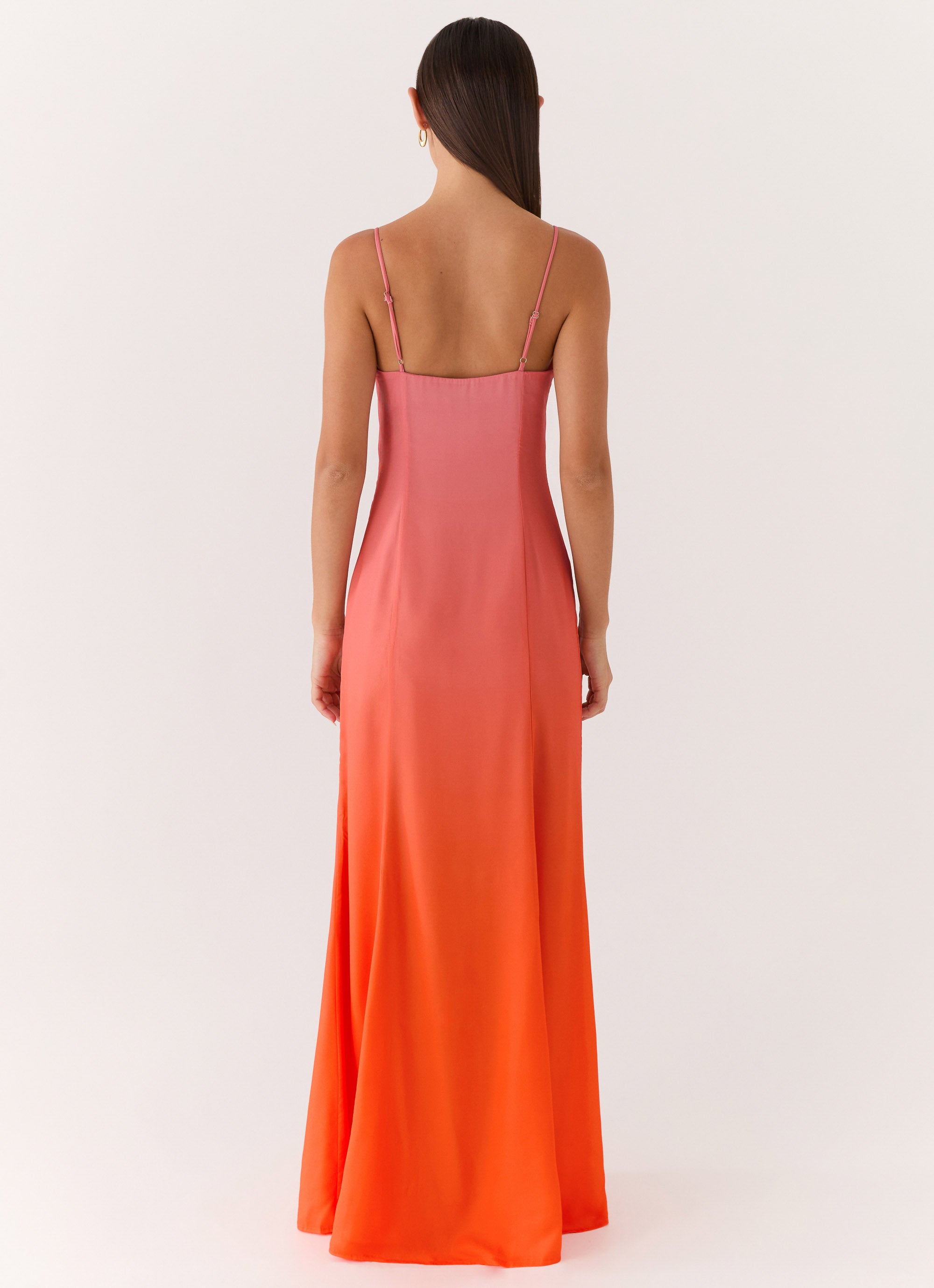 embellished maxi dress in red and orange ombr Melissa Ombre Maxi Dress - Orange/combo