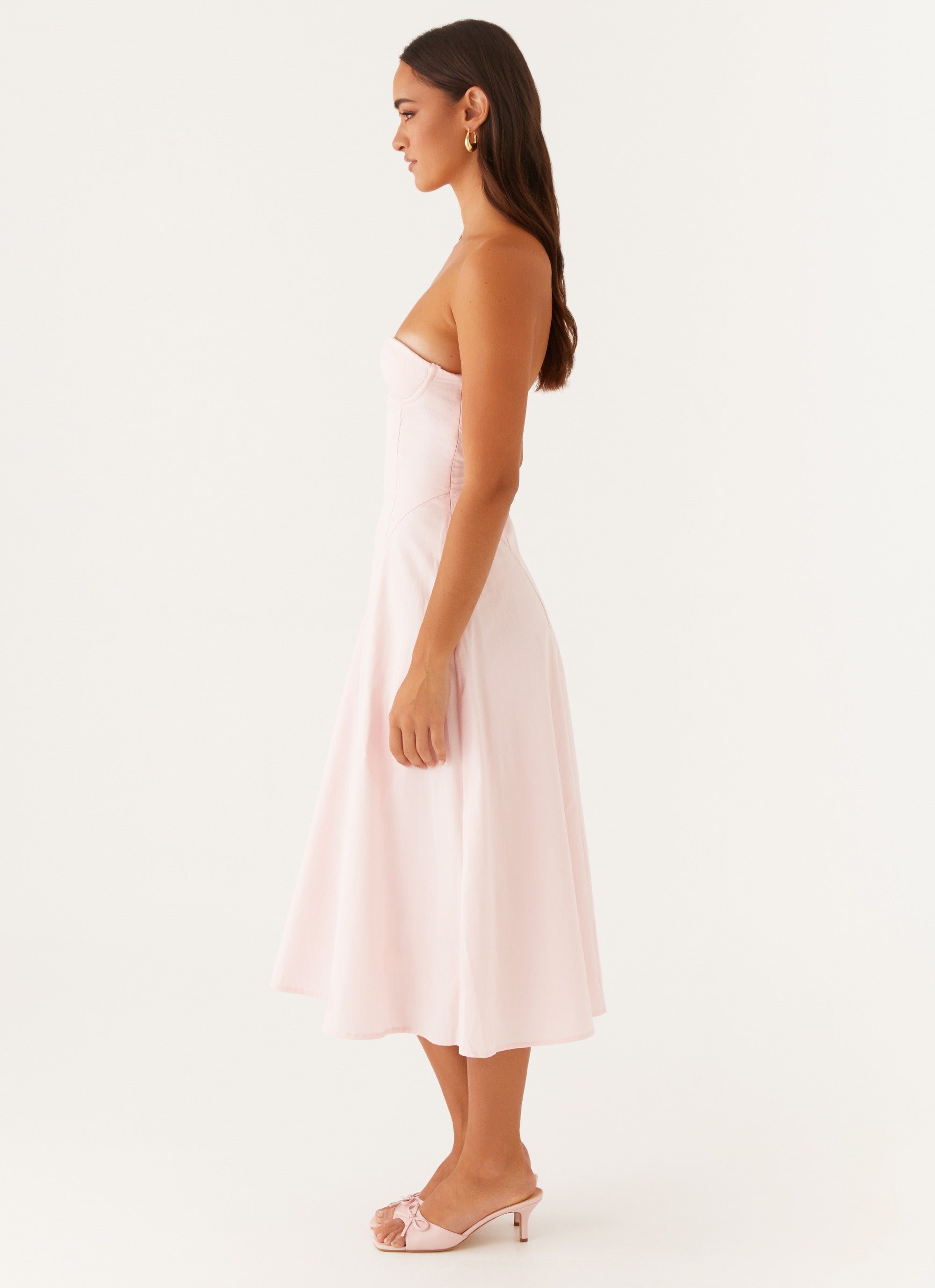 Maika Strapless Midi Dress - Pink Peppermayo US Maika Strapless Midi Dress - Pink Peppermayo US