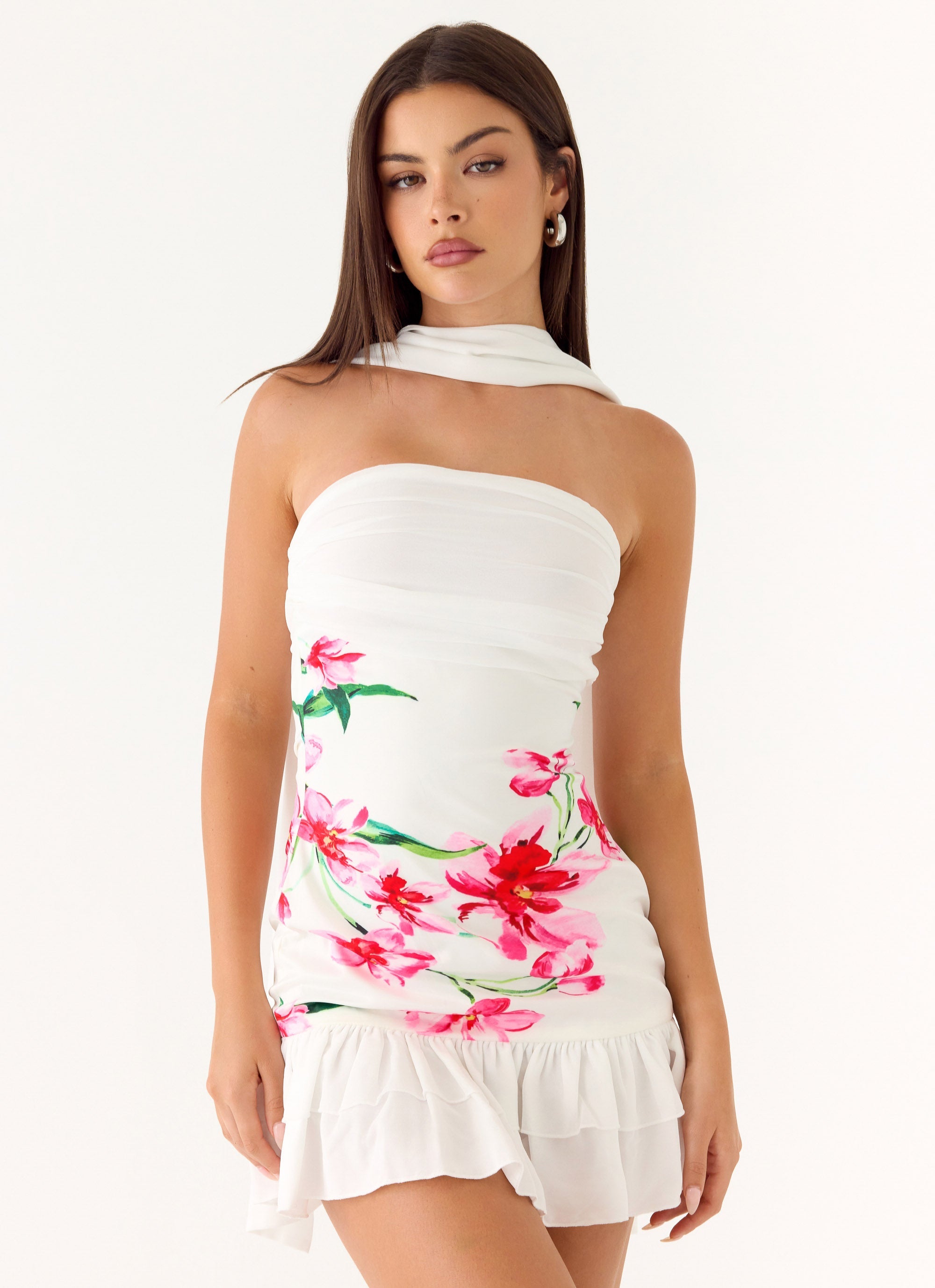 Manon Scarf Mini Dress - Ivory Reef – Peppermayo US