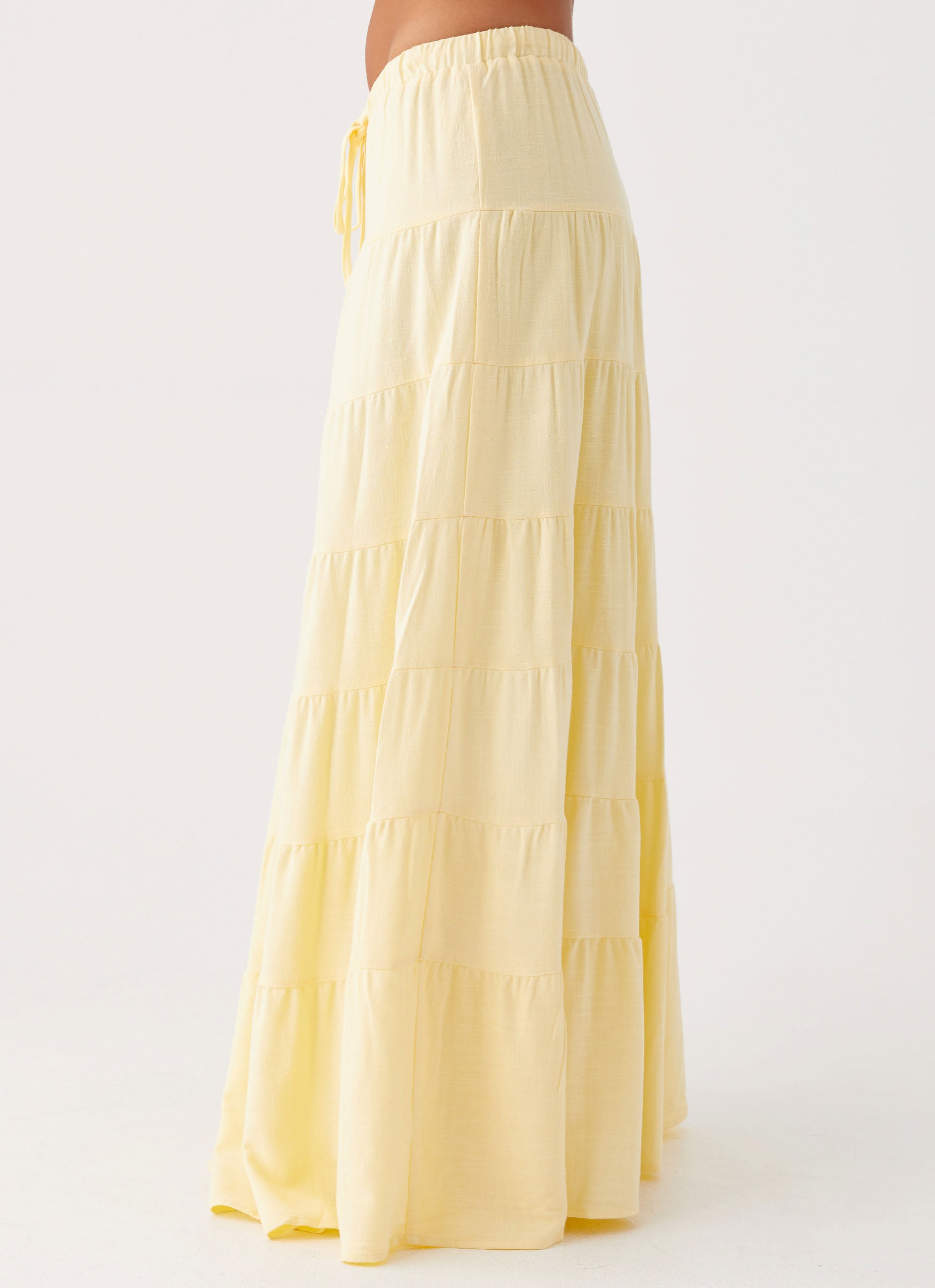 Mariella Linen Maxi Skirt Yellow