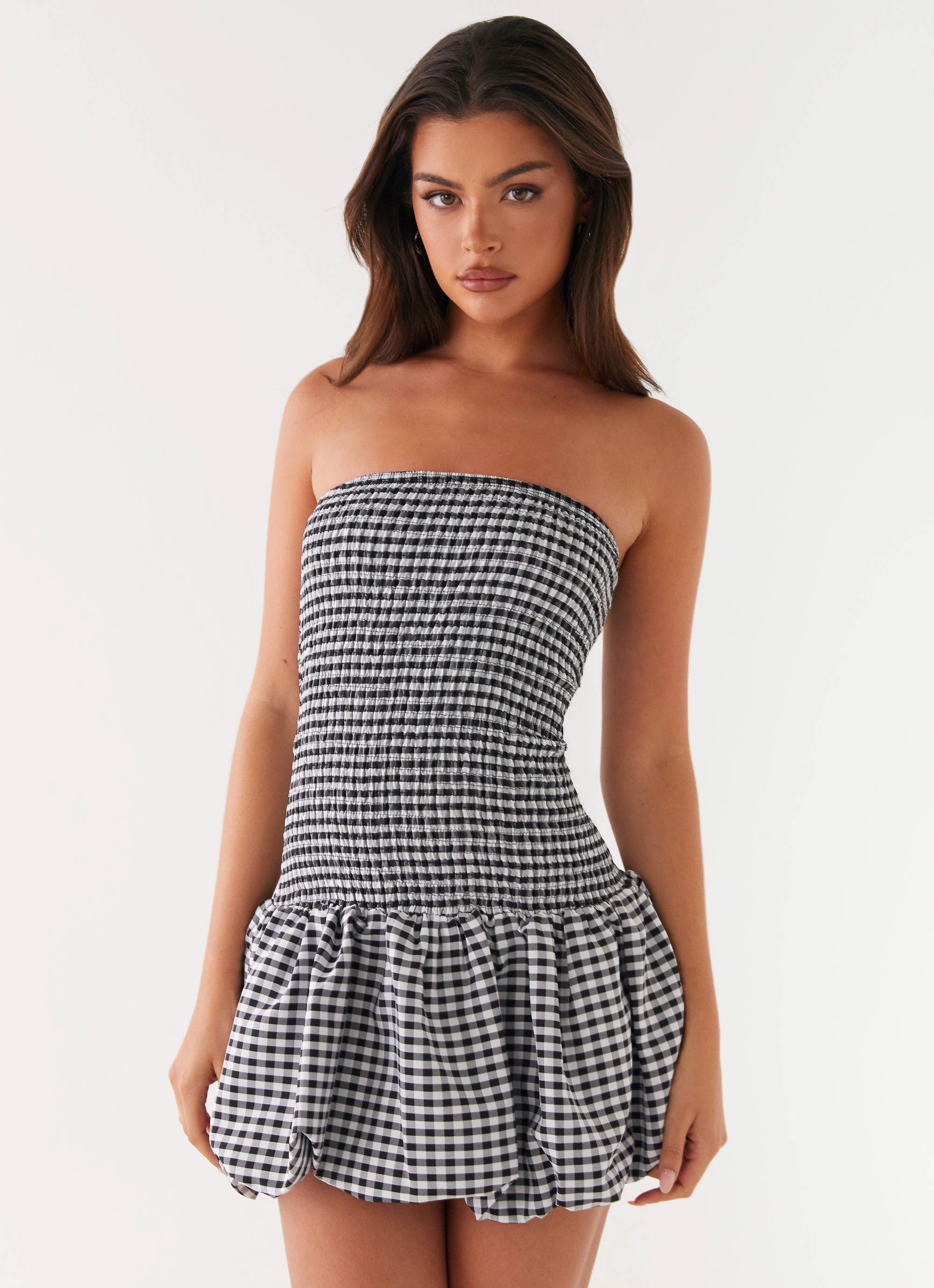 Martell Mini Dress - Black Gingham Black Gingham / US 8 Martell Mini Dress - Black Gingham Black Gingham / US 8