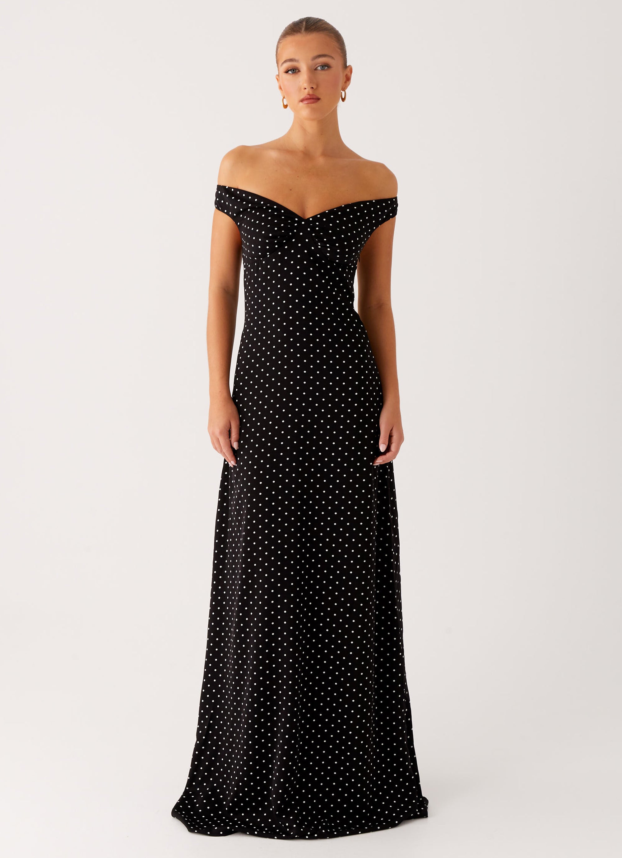 Melany Maxi Dress - Black Polka Dot Black Polka Dot / US 10 Melany Maxi Dress - Black Polka Dot Black Polka Dot / US 10