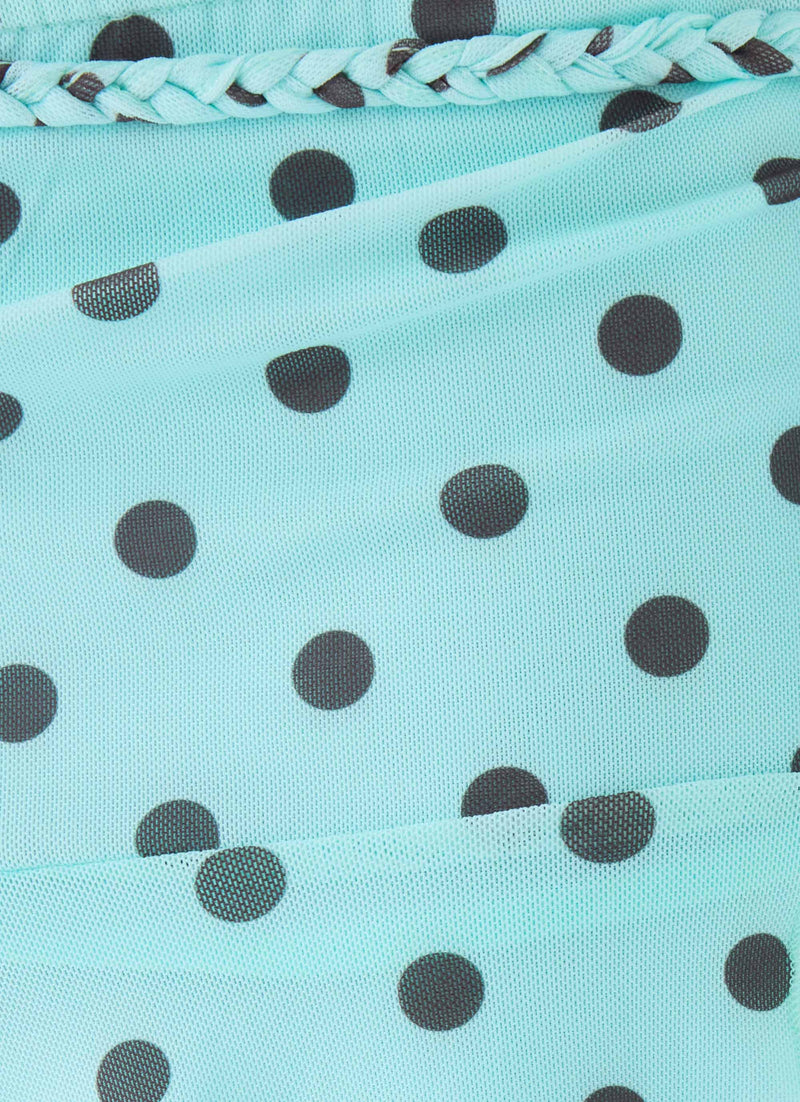 Melisandre Mini Skirt - Aqua Polka Dot