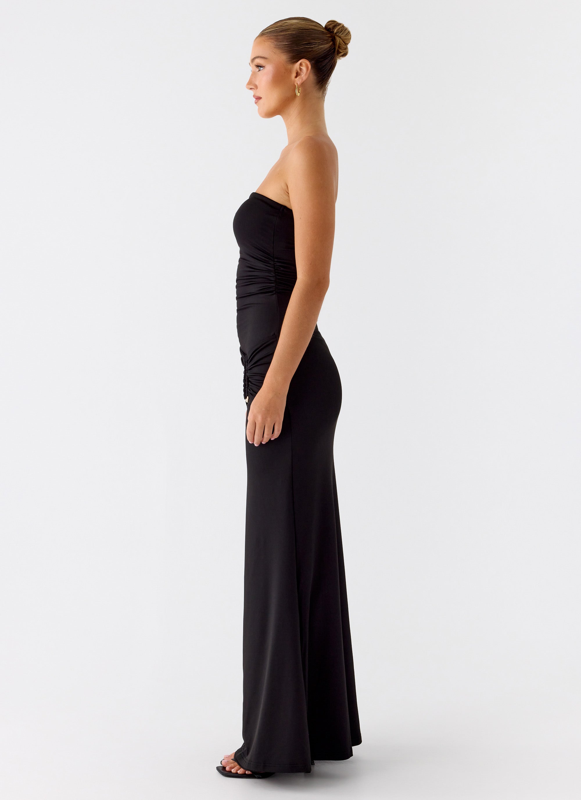 Metal Heart Strapless Maxi Dress - Black Black / US 6 Metal Heart Strapless Maxi Dress - Black Black / US 6