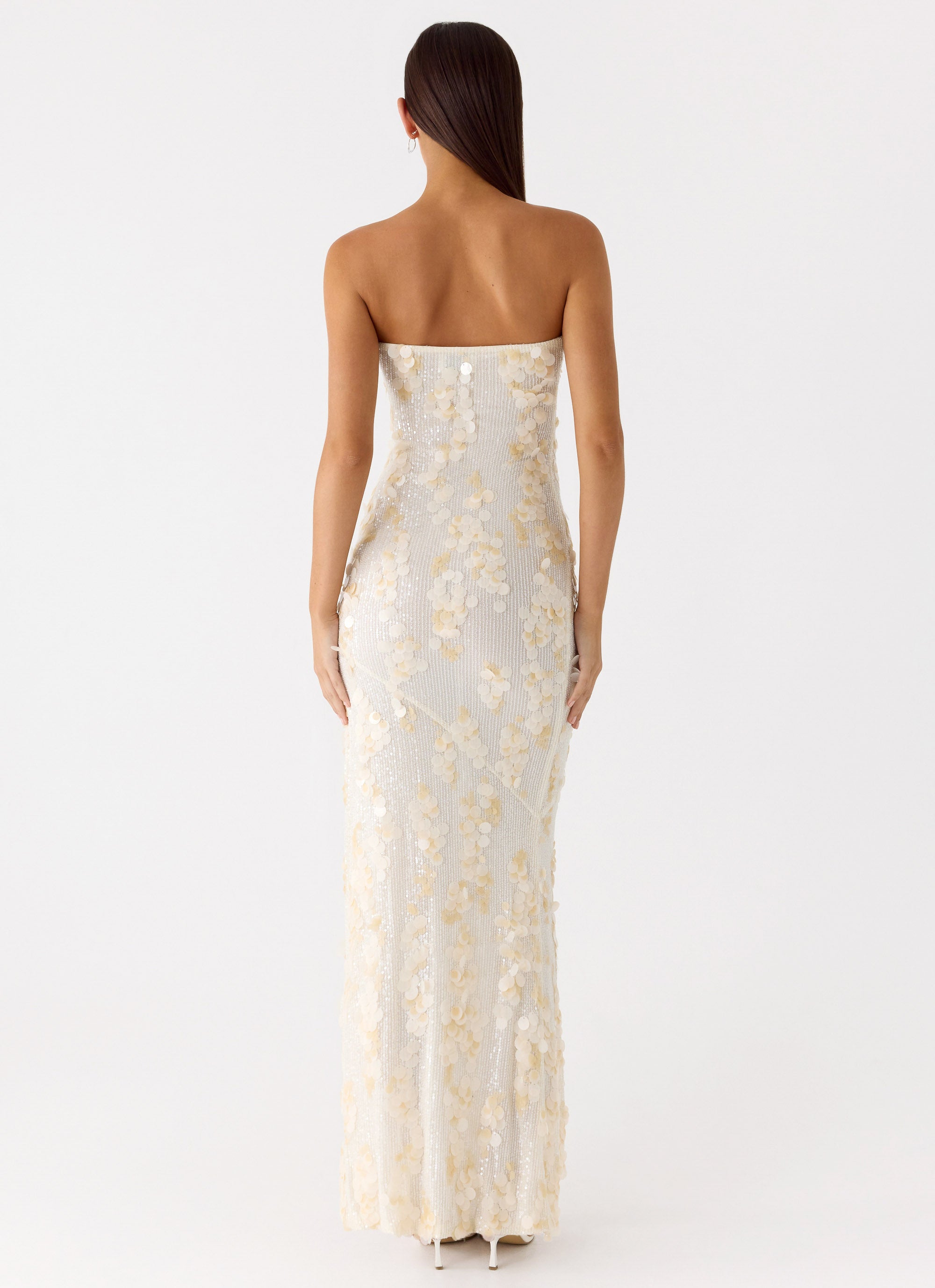 Minni Sequin Maxi Dress - Ivory Peppermayo US Minni Sequin Maxi Dress - Ivory Peppermayo US